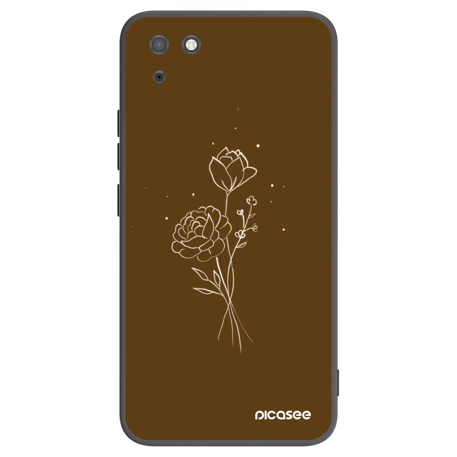 Picasee crna silikonska maskica za Huawei Y5P - Brown flowers