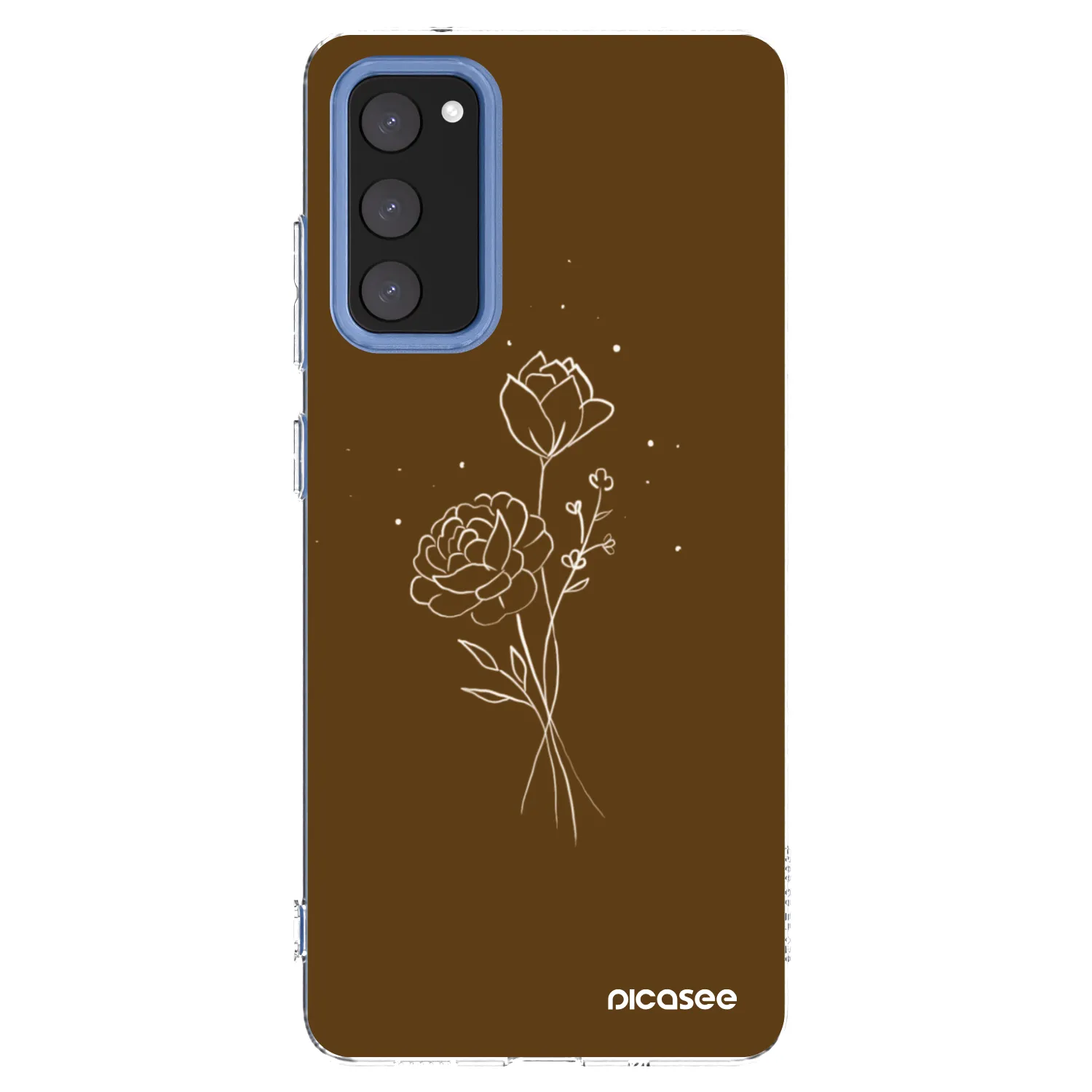 Picasee silikonska prozirna maskica za Samsung Galaxy S20 FE - Brown flowers