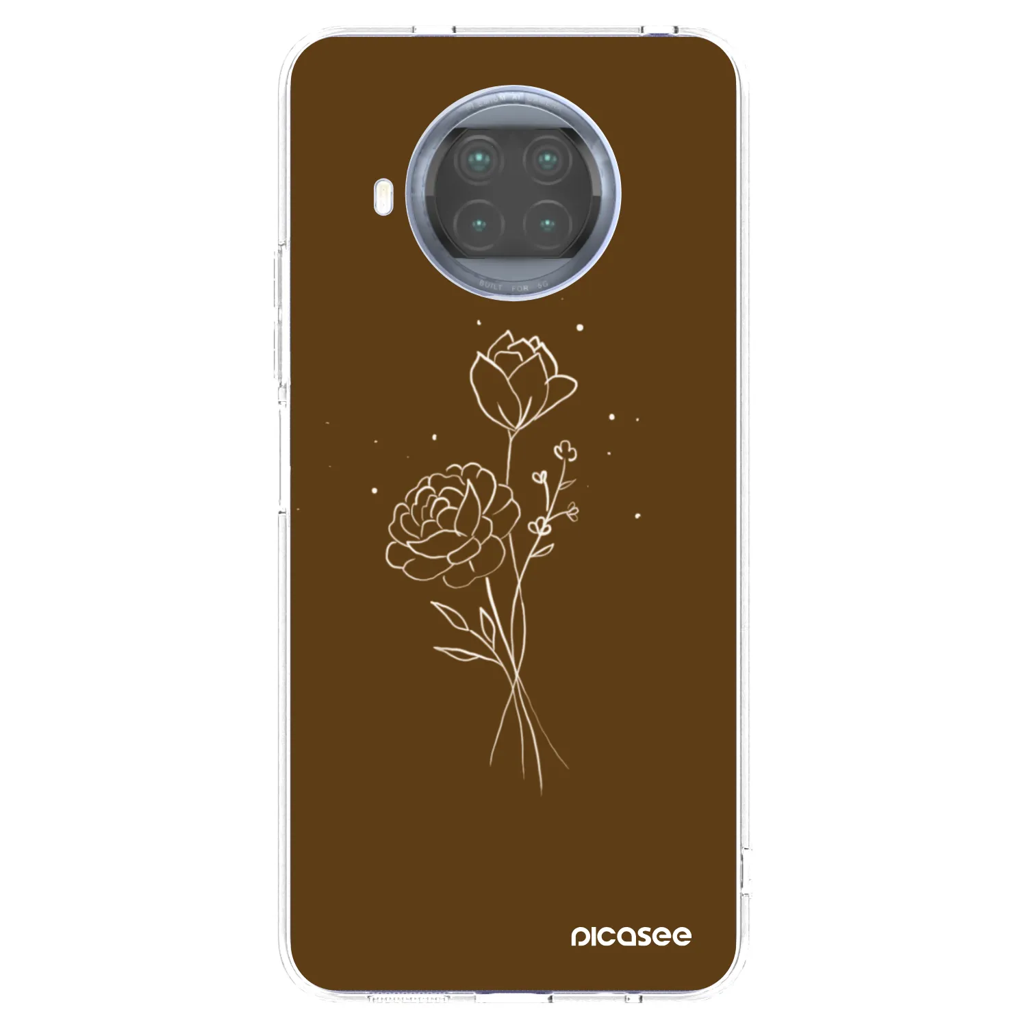 Picasee silikonska prozirna maskica za Xiaomi Mi 10T Lite - Brown flowers