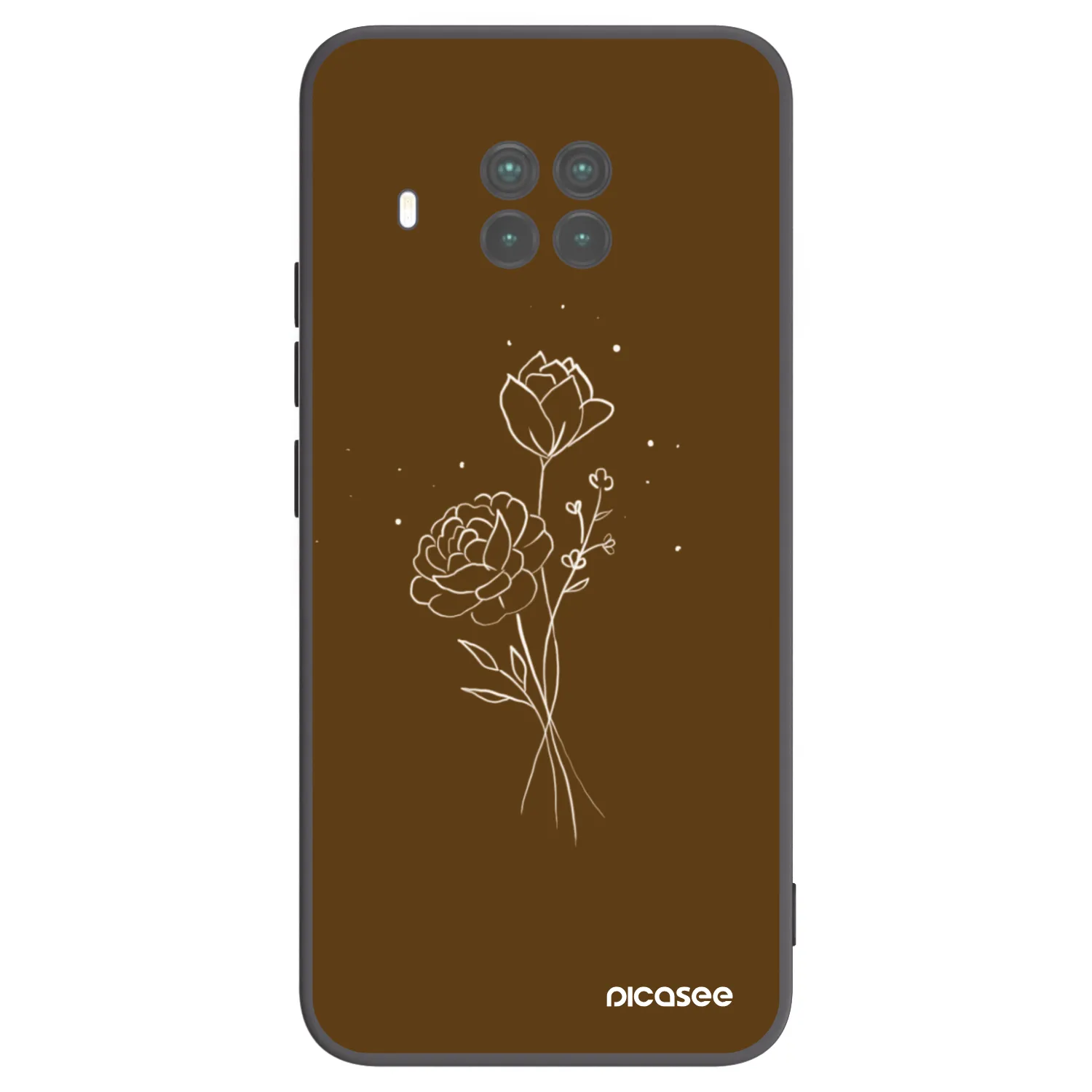Picasee crna silikonska maskica za Xiaomi Mi 10T Lite - Brown flowers