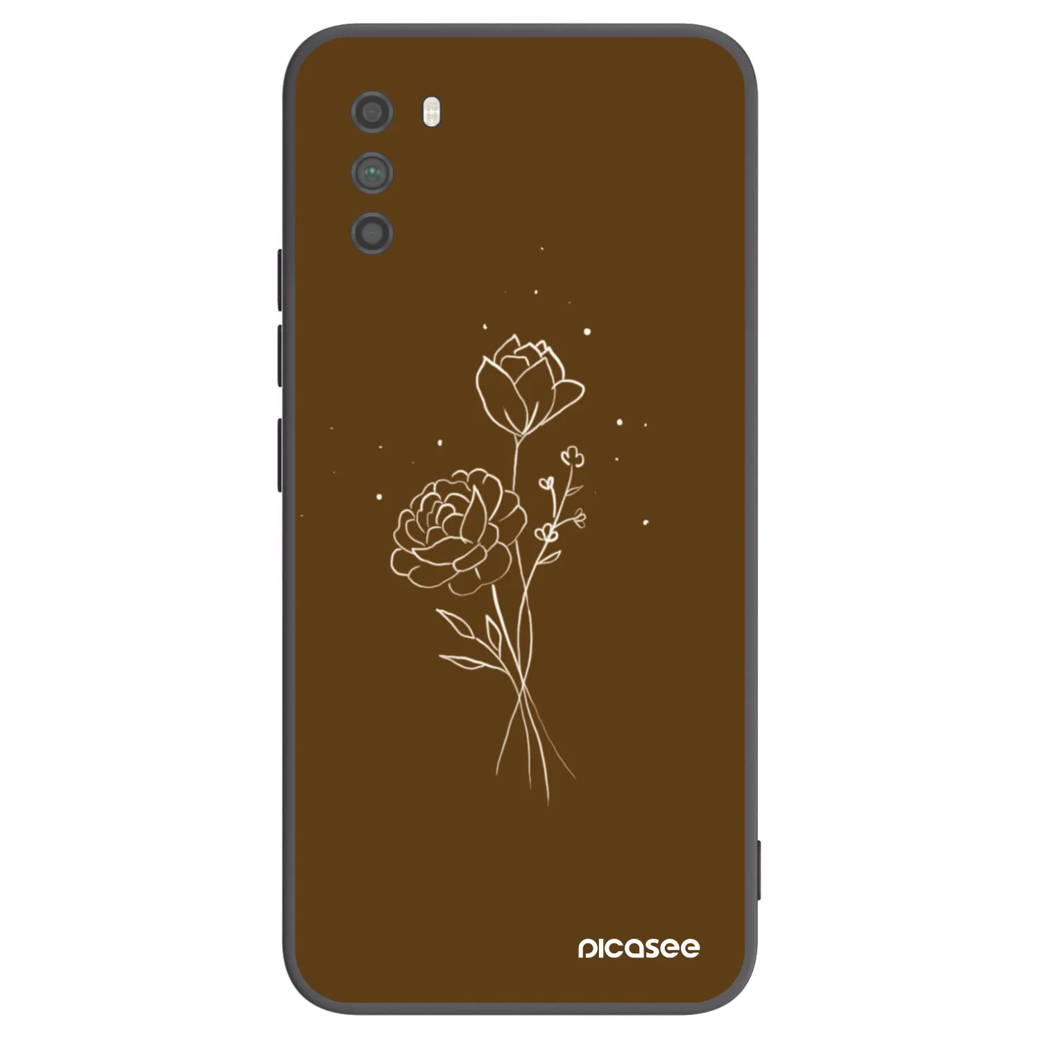 Picasee crna silikonska maskica za Xiaomi Poco M3 - Brown flowers