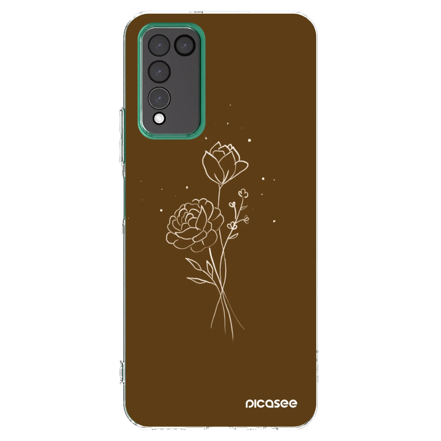 Picasee silikonska prozirna maskica za Honor 10X Lite - Brown flowers