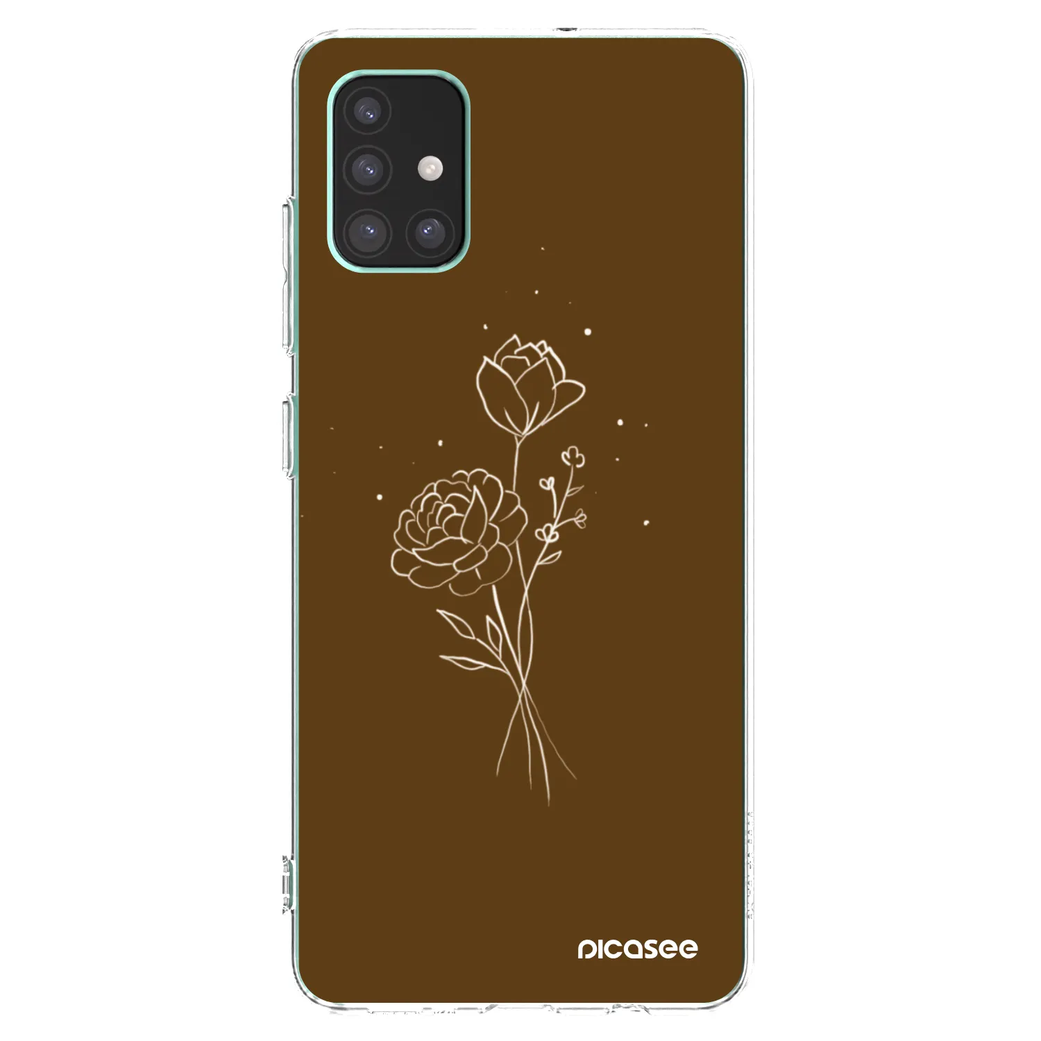 Picasee silikonska prozirna maskica za Samsung Galaxy M51 M515F - Brown flowers