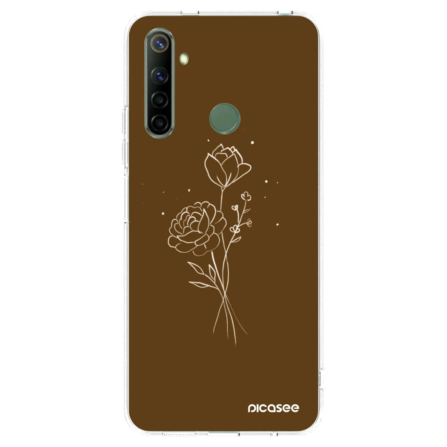 Picasee silikonska prozirna maskica za Realme 6i - Brown flowers