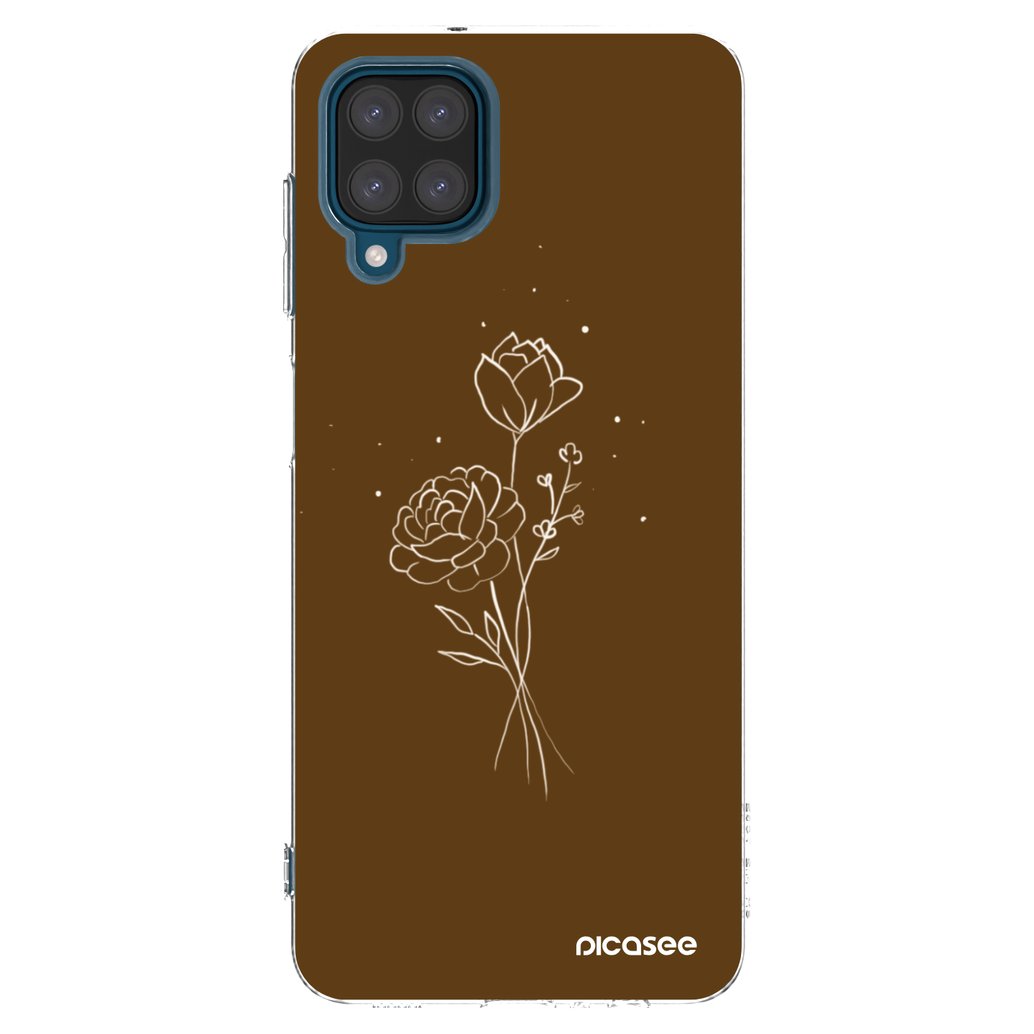 Picasee silikonska prozirna maskica za Samsung Galaxy A12 A125F - Brown flowers