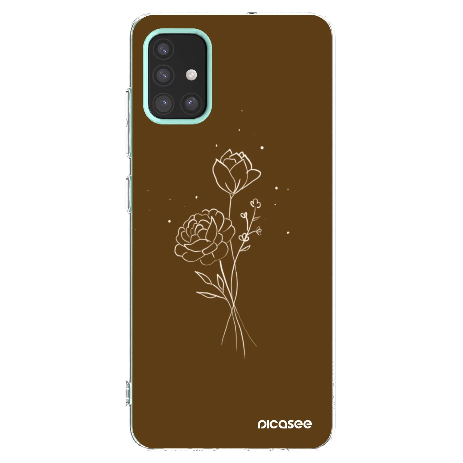 Picasee silikonska prozirna maskica za Samsung Galaxy M31s - Brown flowers
