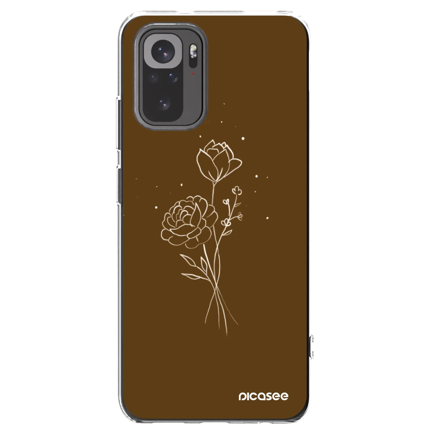 Picasee silikonska prozirna maskica za Xiaomi Redmi Note 10 - Brown flowers