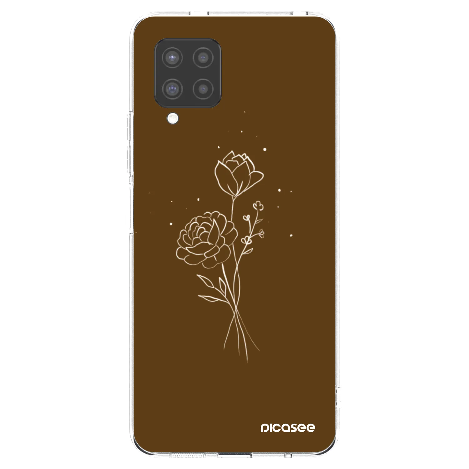 Picasee silikonska prozirna maskica za Samsung Galaxy A42 A426B - Brown flowers