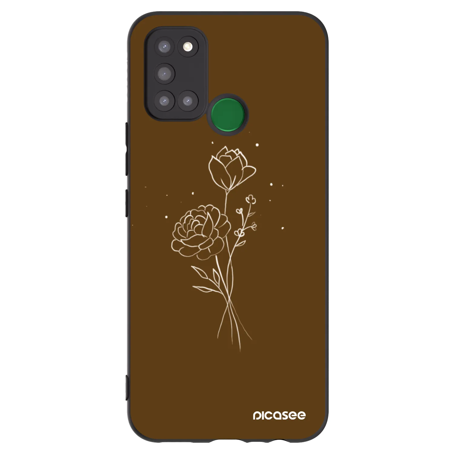 Picasee crna silikonska maskica za Realme 7i - Brown flowers