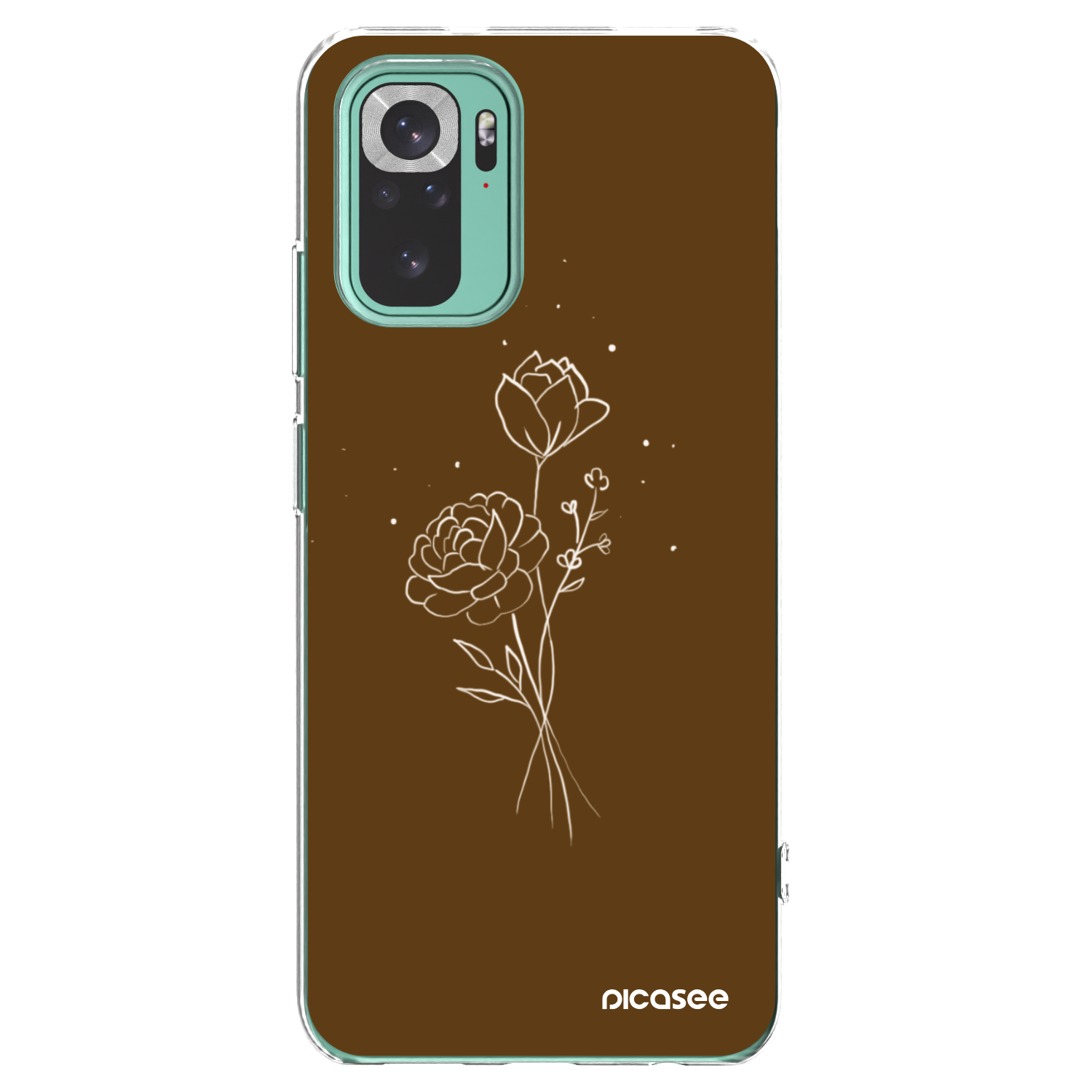 Picasee silikonska prozirna maskica za Xiaomi Redmi Note 10 Pro - Brown flowers