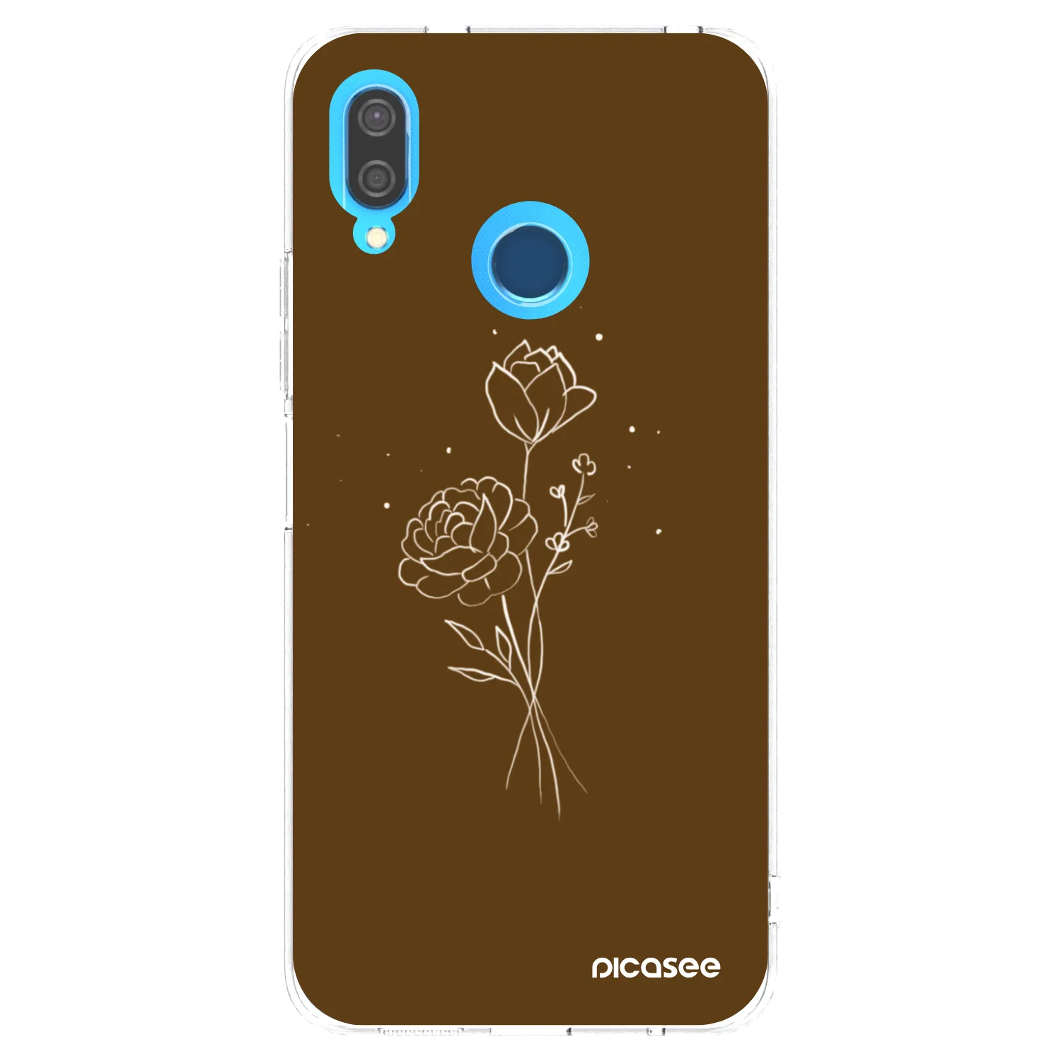 Picasee silikonska prozirna maskica za Huawei P20 Lite - Brown flowers
