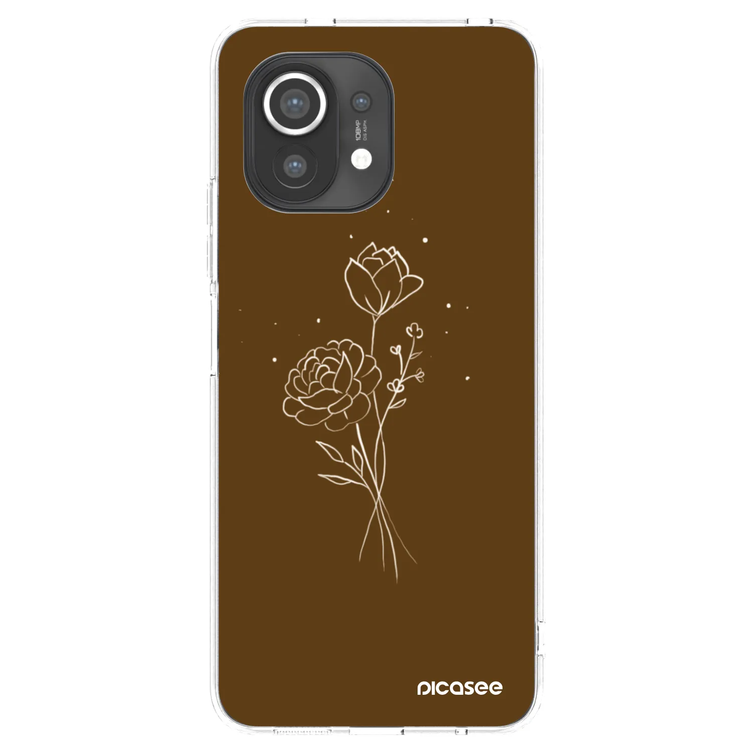 Picasee silikonska prozirna maskica za Xiaomi Mi 11 - Brown flowers