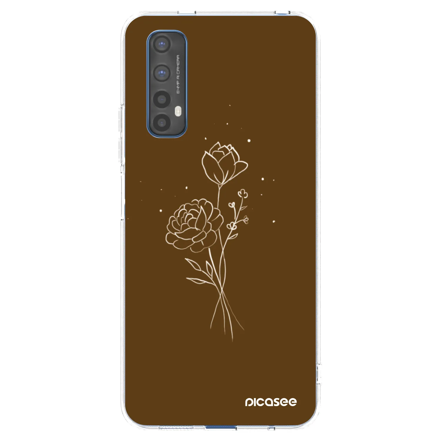 Picasee silikonska prozirna maskica za Realme 7 - Brown flowers