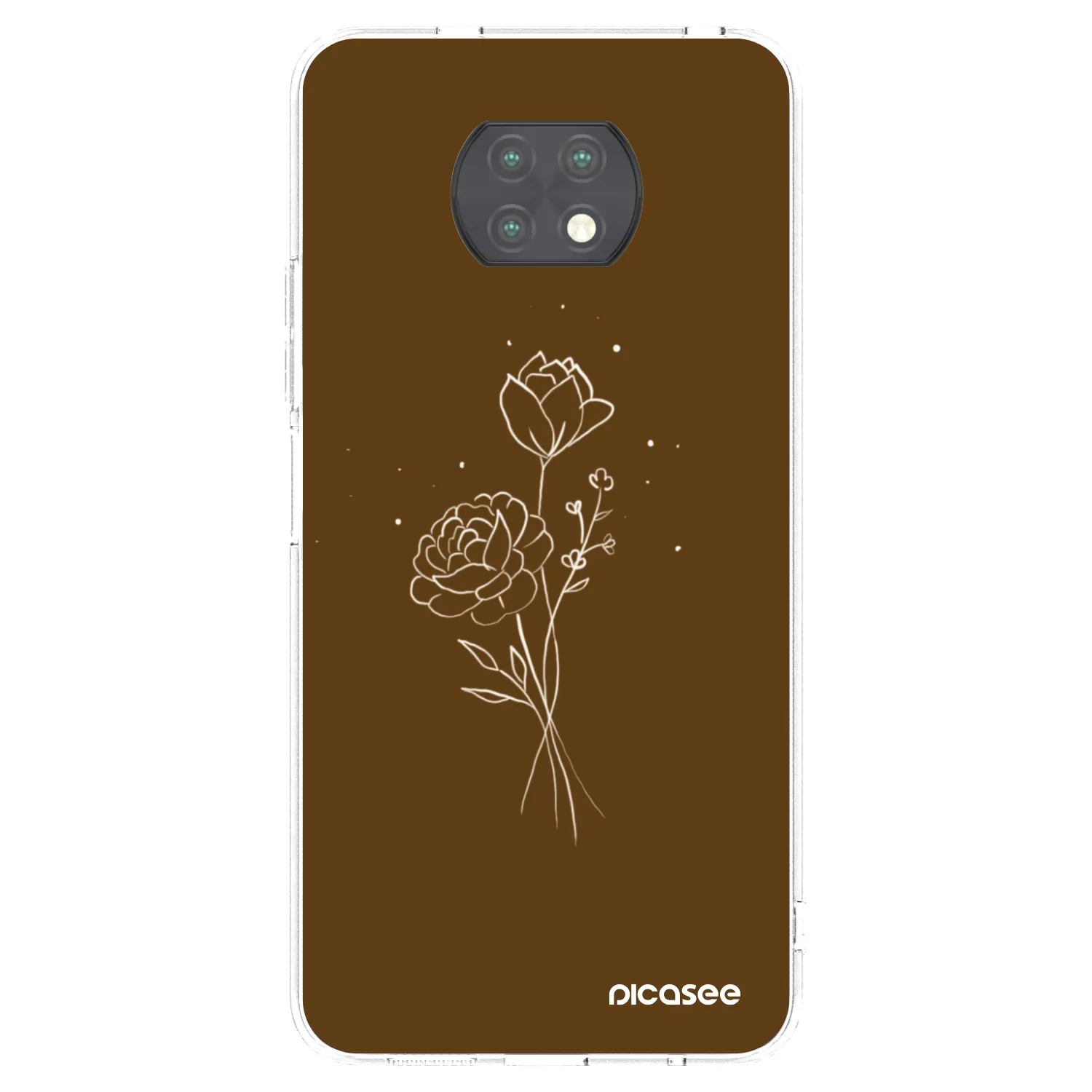 Picasee silikonska prozirna maskica za Xiaomi Redmi Note 9T - Brown flowers