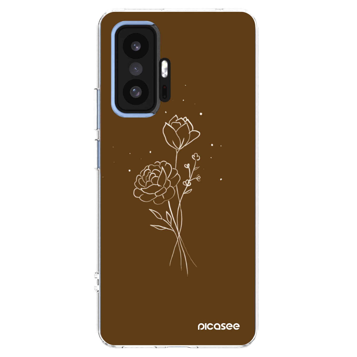 Picasee silikonska prozirna maskica za Xiaomi 11T Pro - Brown flowers