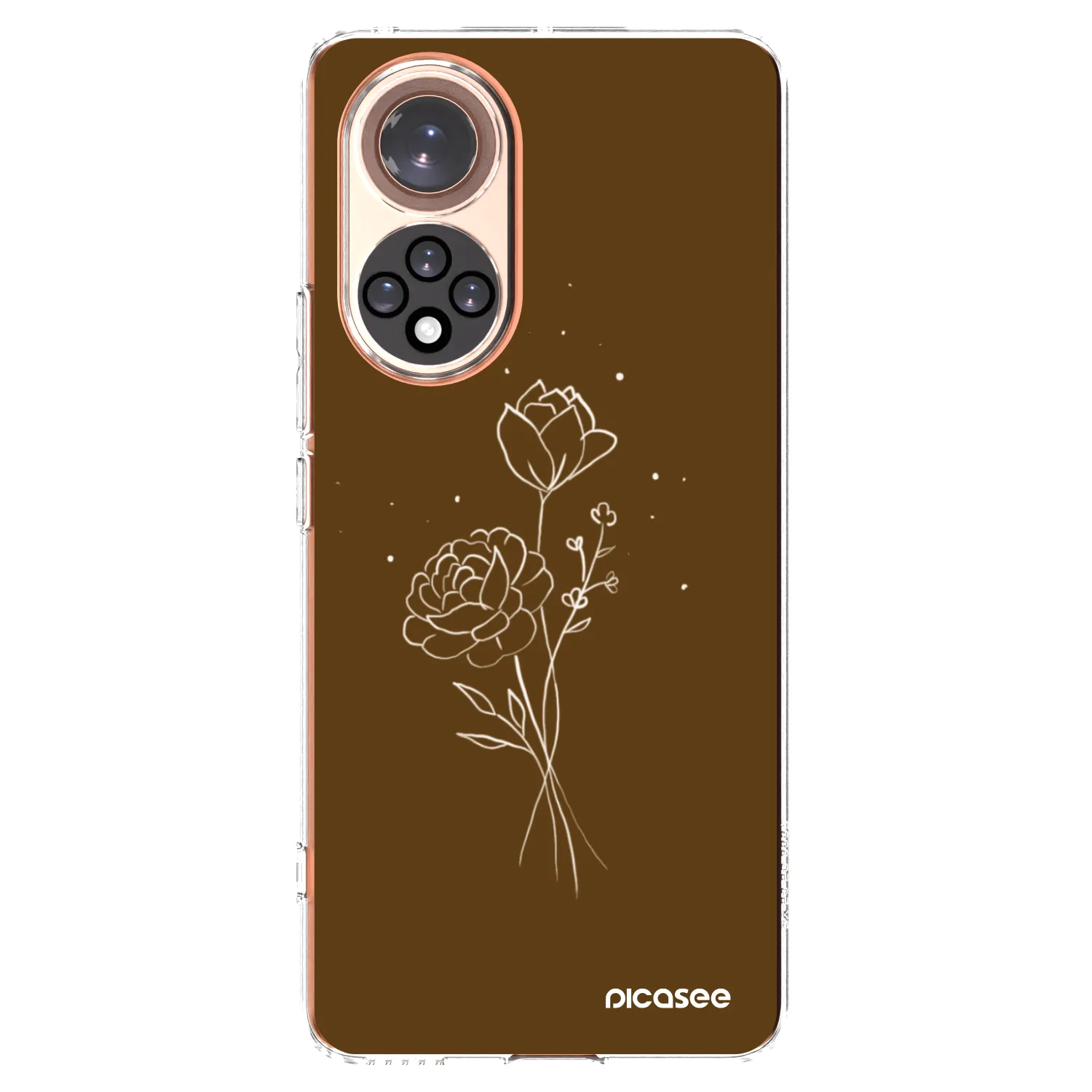 Picasee silikonska prozirna maskica za Honor 50 5G - Brown flowers