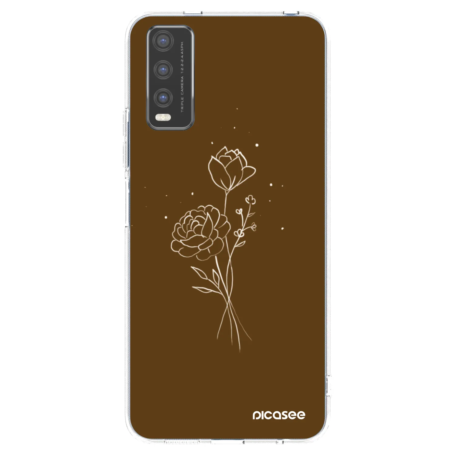 Picasee silikonska prozirna maskica za Vivo Y20s - Brown flowers