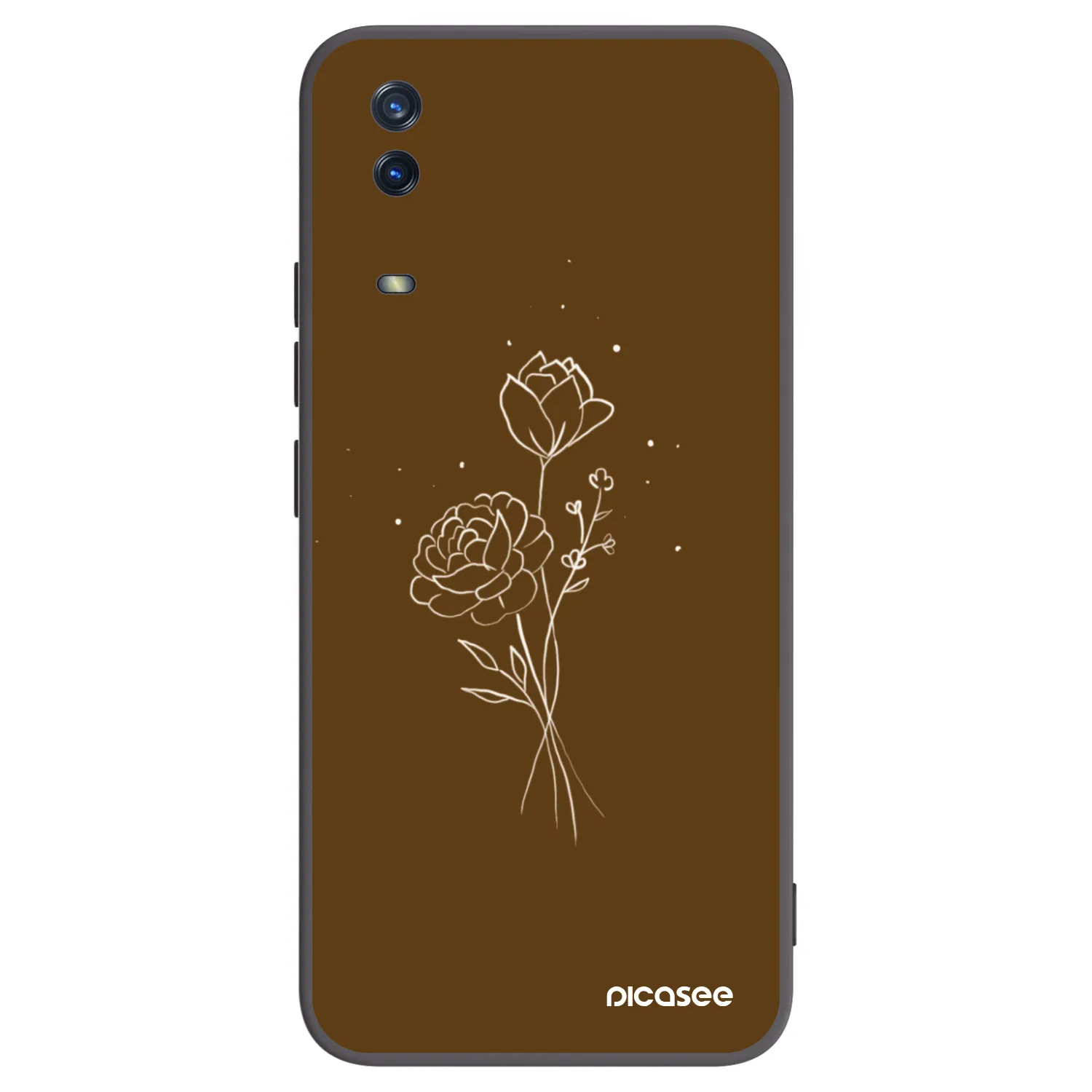 Picasee crna silikonska maskica za Vivo Y11s - Brown flowers