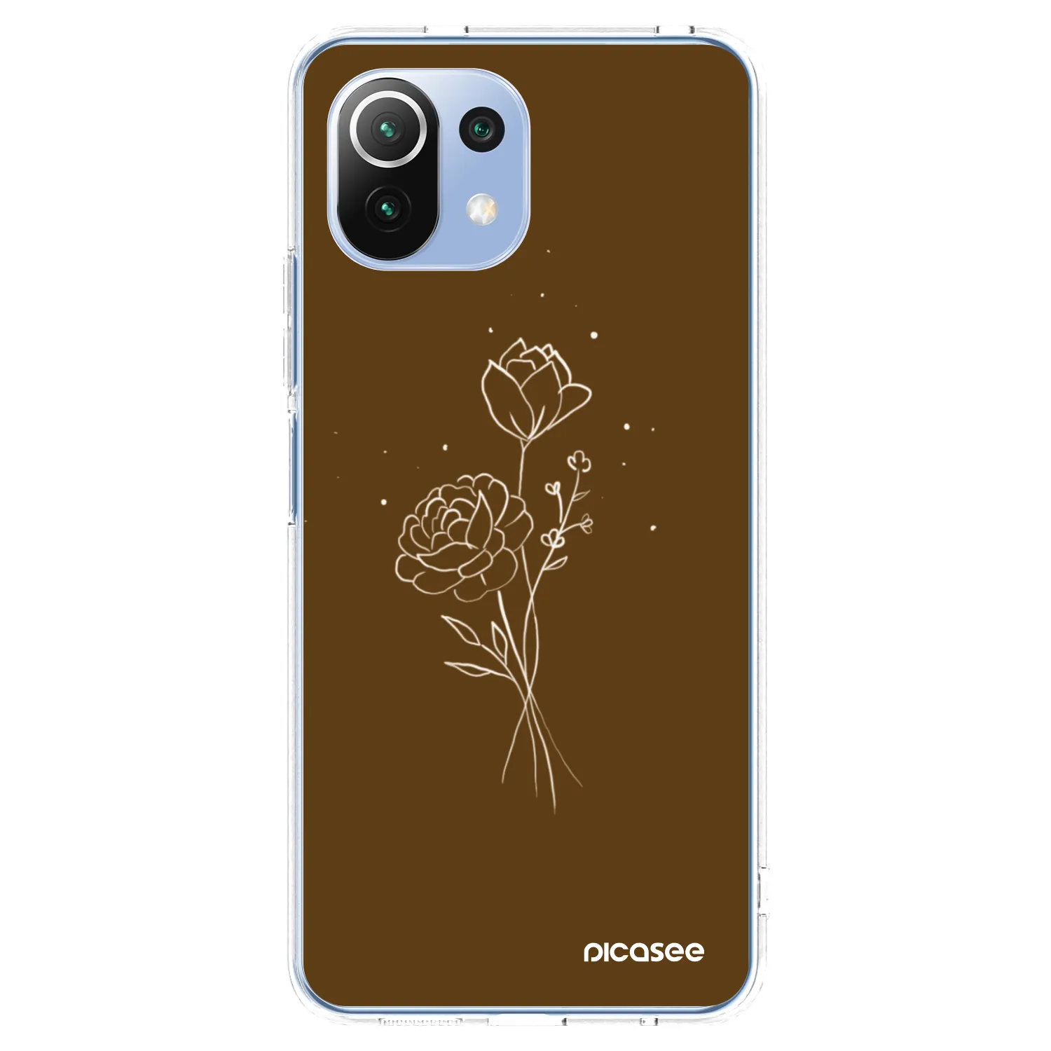 Picasee silikonska prozirna maskica za Xiaomi 11 Lite 5G NE - Brown flowers