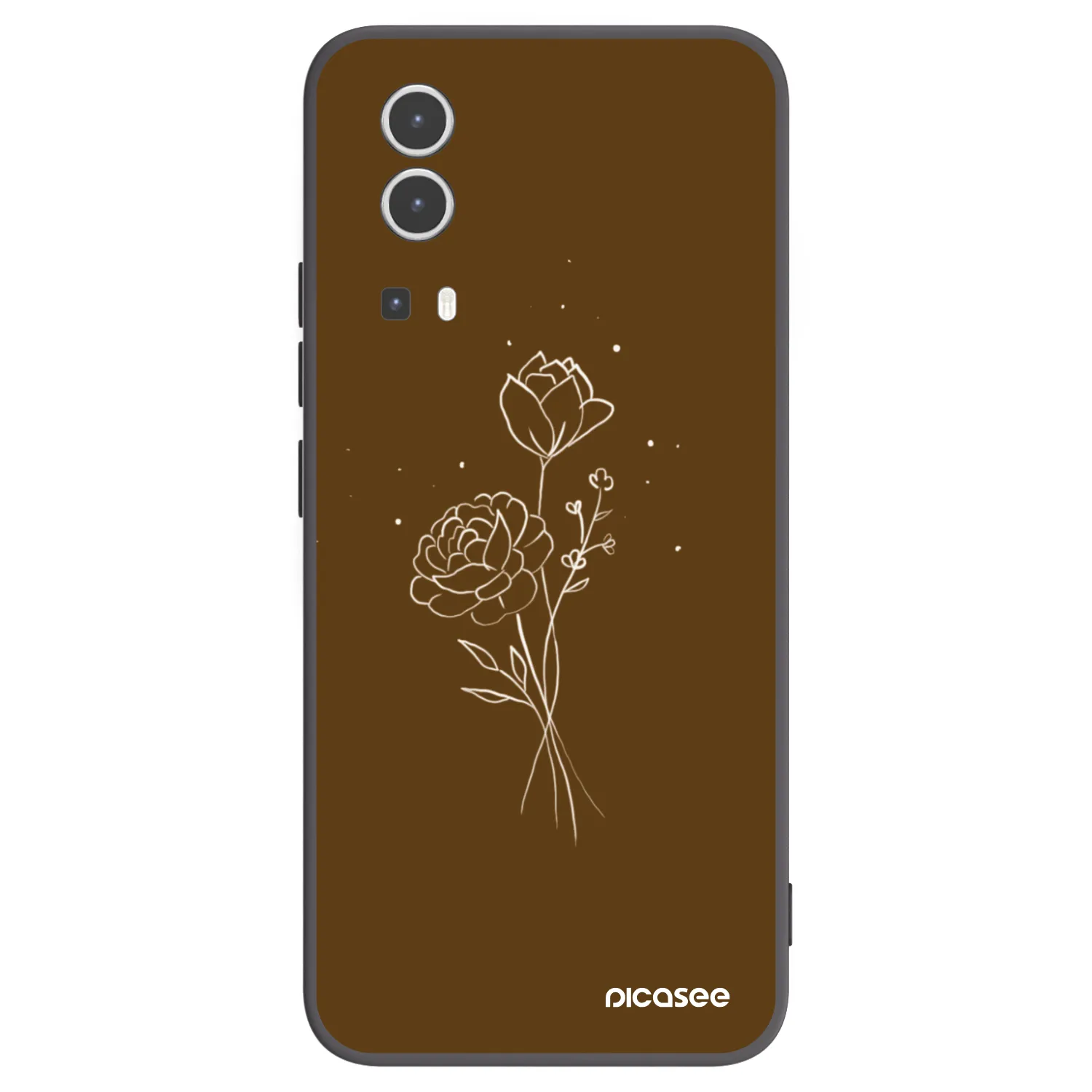 Picasee crna silikonska maskica za Vivo Y72 5G - Brown flowers