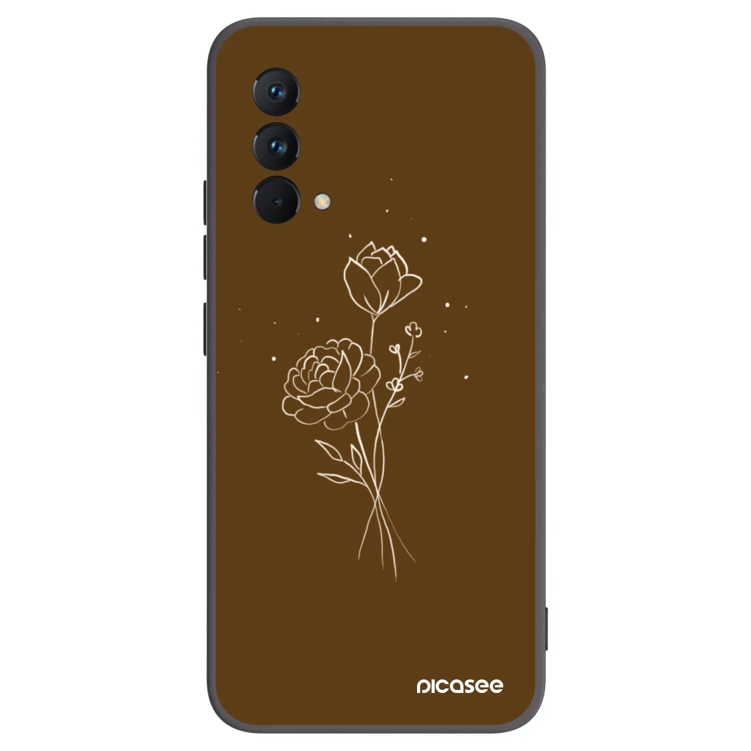 Picasee crna silikonska maskica za Realme GT Master Edition 5G - Brown flowers