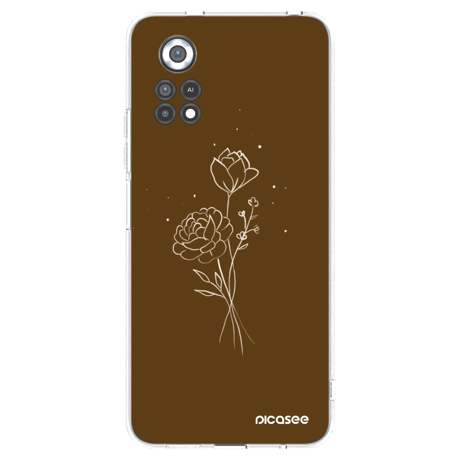 Picasee silikonska prozirna maskica za Xiaomi Poco X4 Pro 5G - Brown flowers
