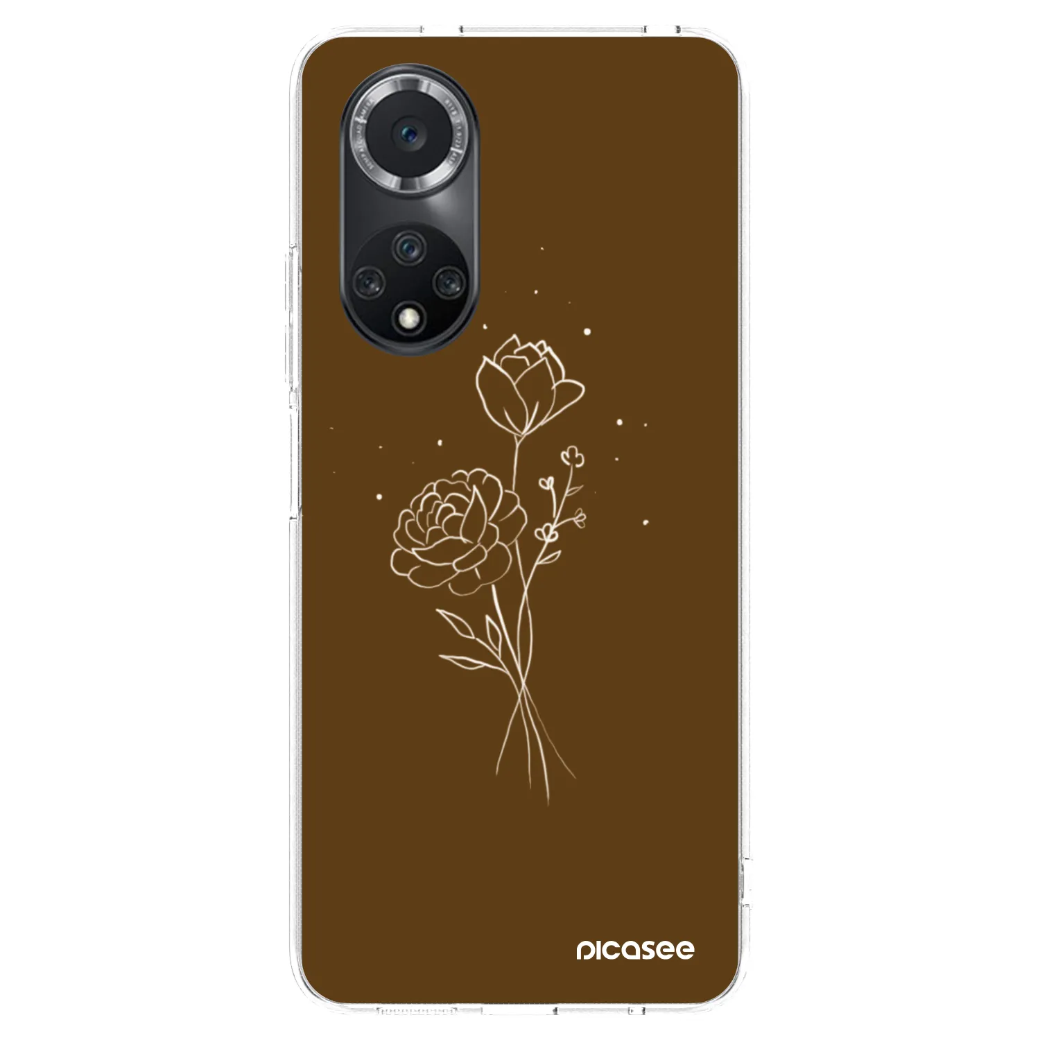 Picasee silikonska prozirna maskica za Huawei Nova 9 SE - Brown flowers