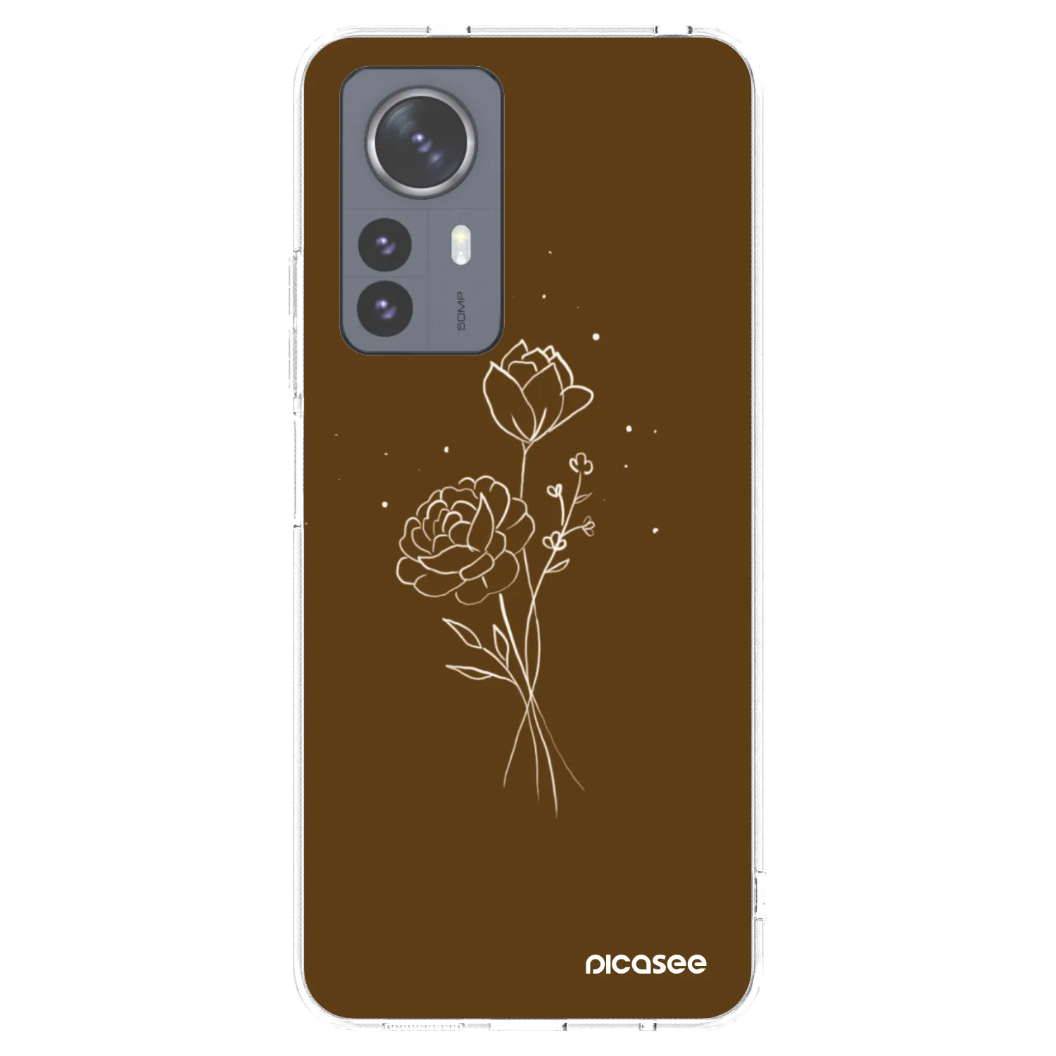Picasee silikonska prozirna maskica za Xiaomi 12 Pro - Brown flowers