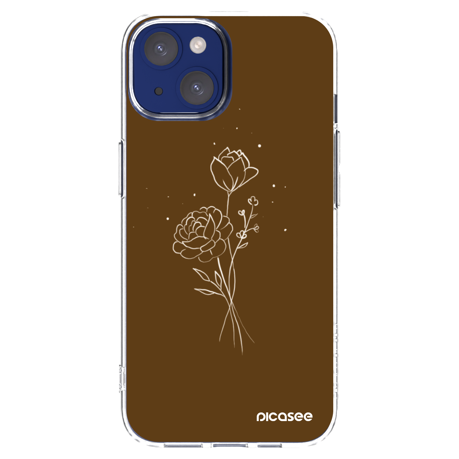 Picasee silikonska prozirna maskica za Apple iPhone 14 - Brown flowers