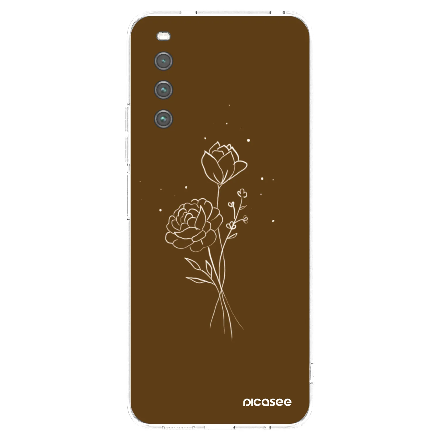 Picasee silikonska prozirna maskica za Sony Xperia 10 IV 5G - Brown flowers