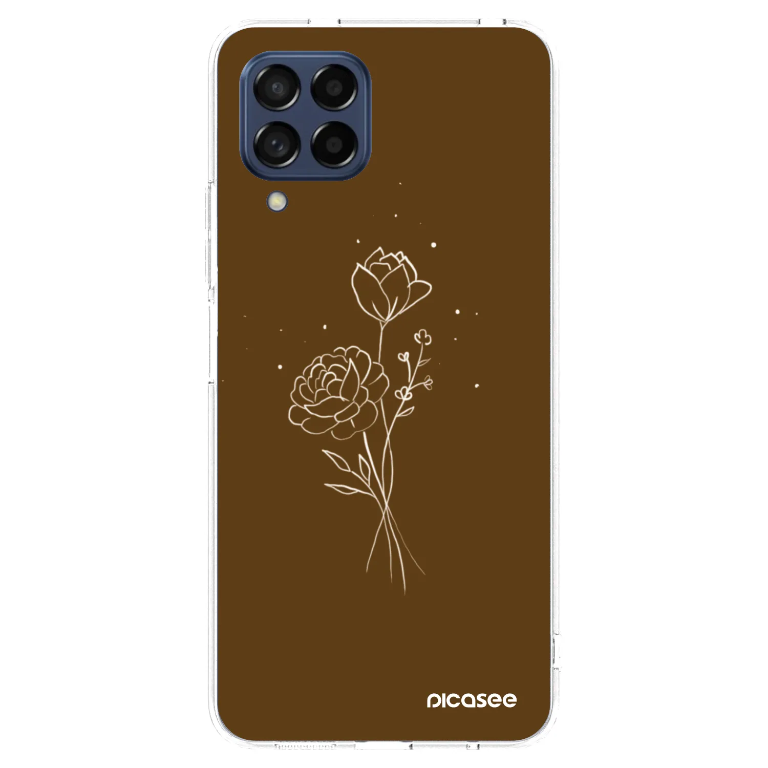 Picasee silikonska prozirna maskica za Samsung Galaxy M53 5G - Brown flowers