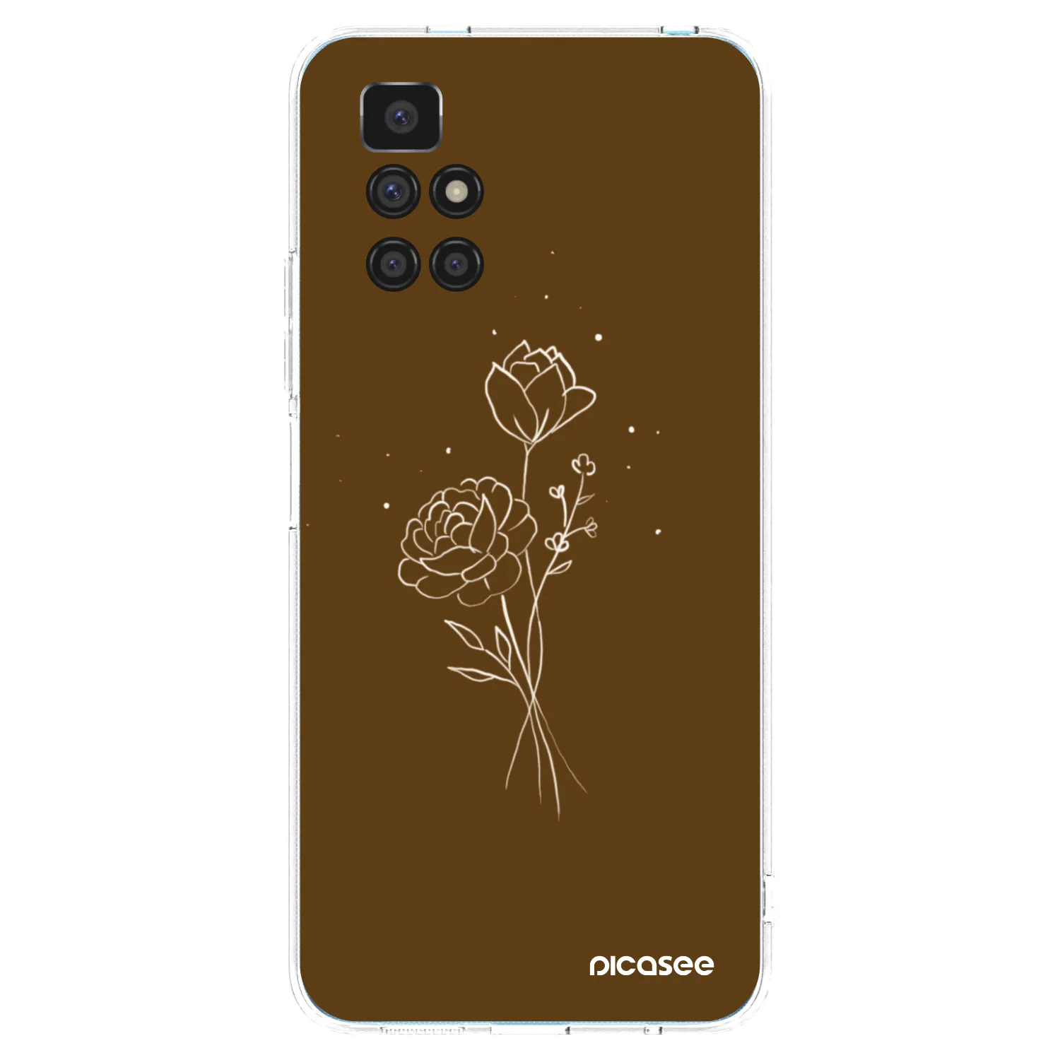 Picasee silikonska prozirna maskica za Xiaomi Redmi 10 (2022) - Brown flowers