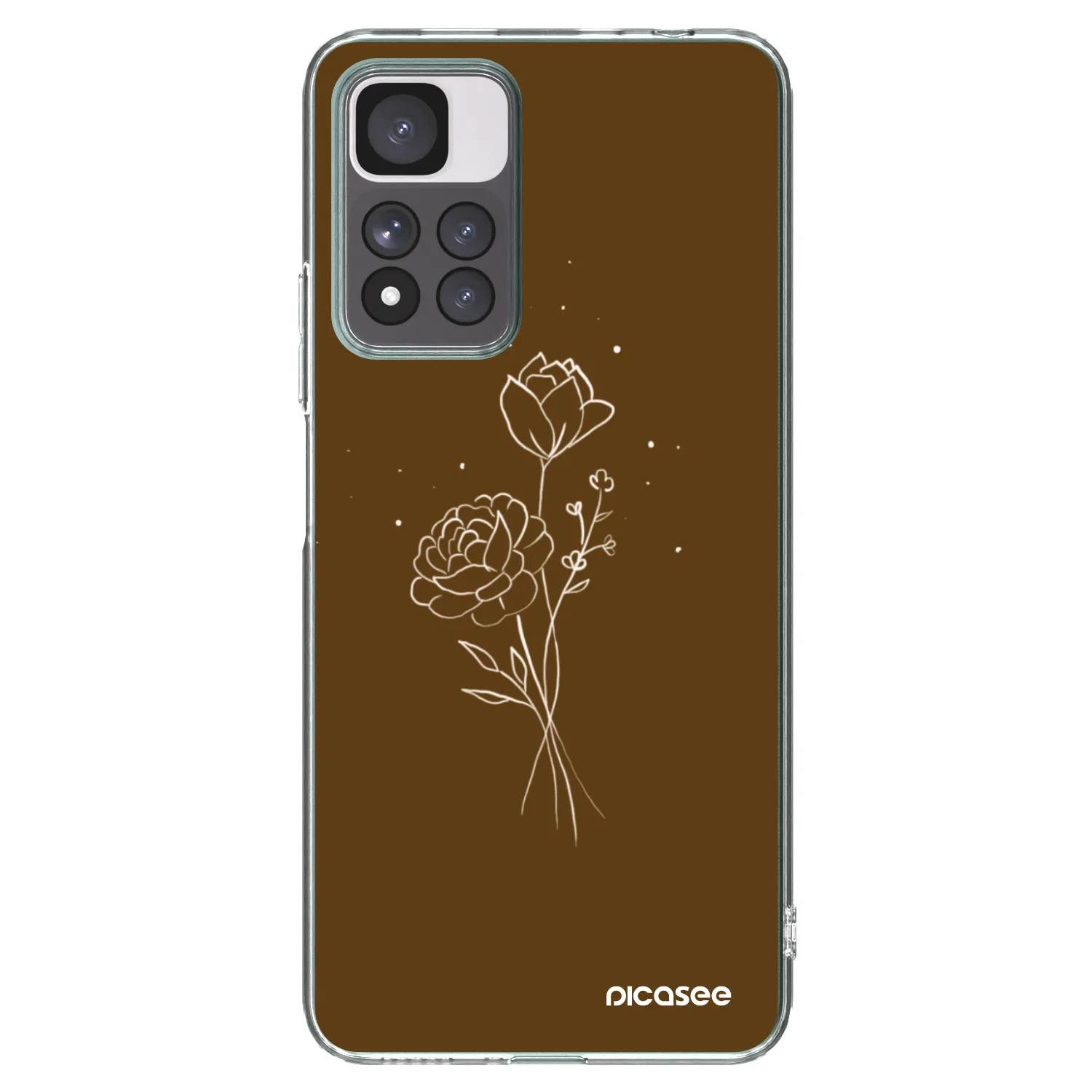 Picasee silikonska prozirna maskica za Xiaomi Redmi Note 11 Pro+ 5G - Brown flowers
