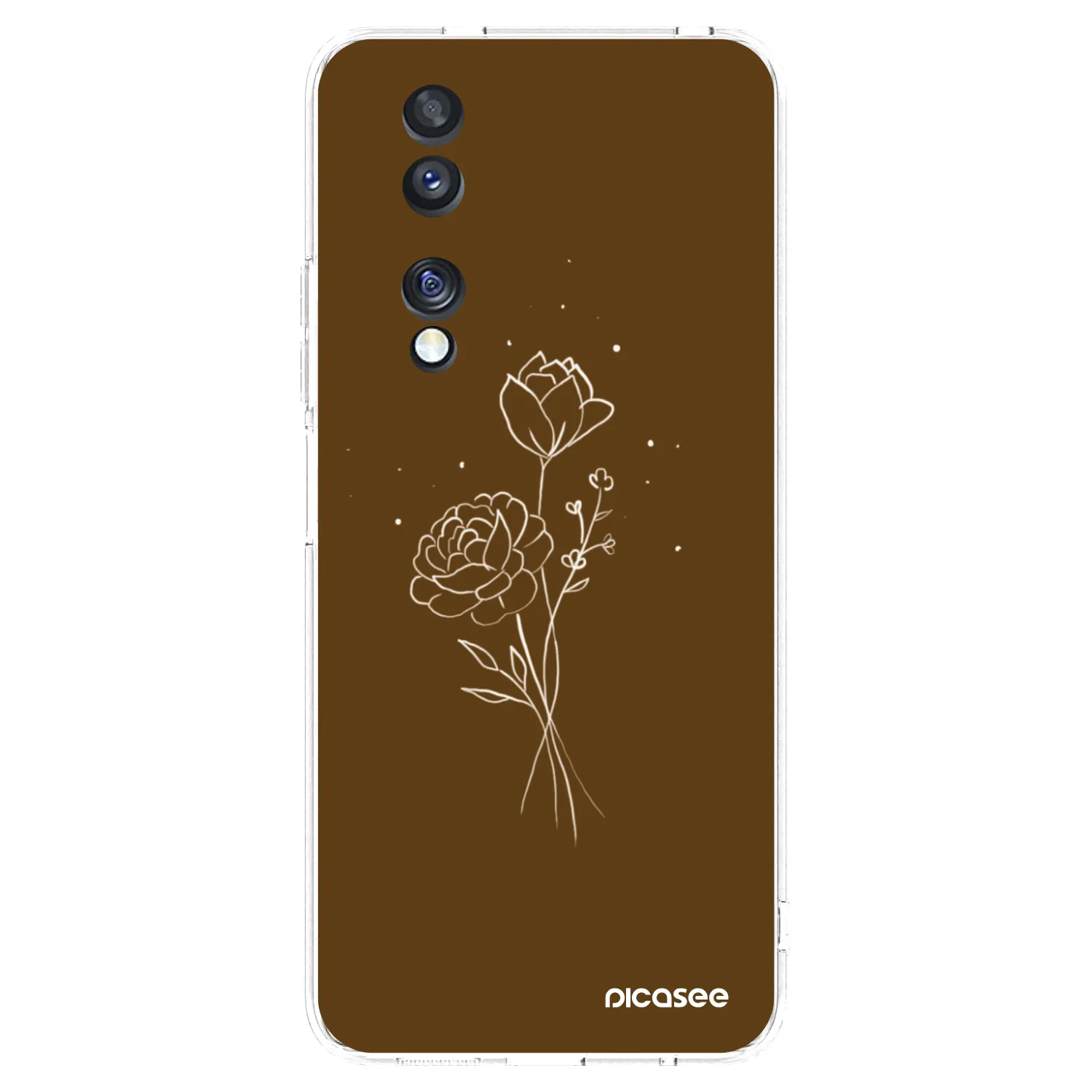 Picasee silikonska prozirna maskica za Honor 70 - Brown flowers