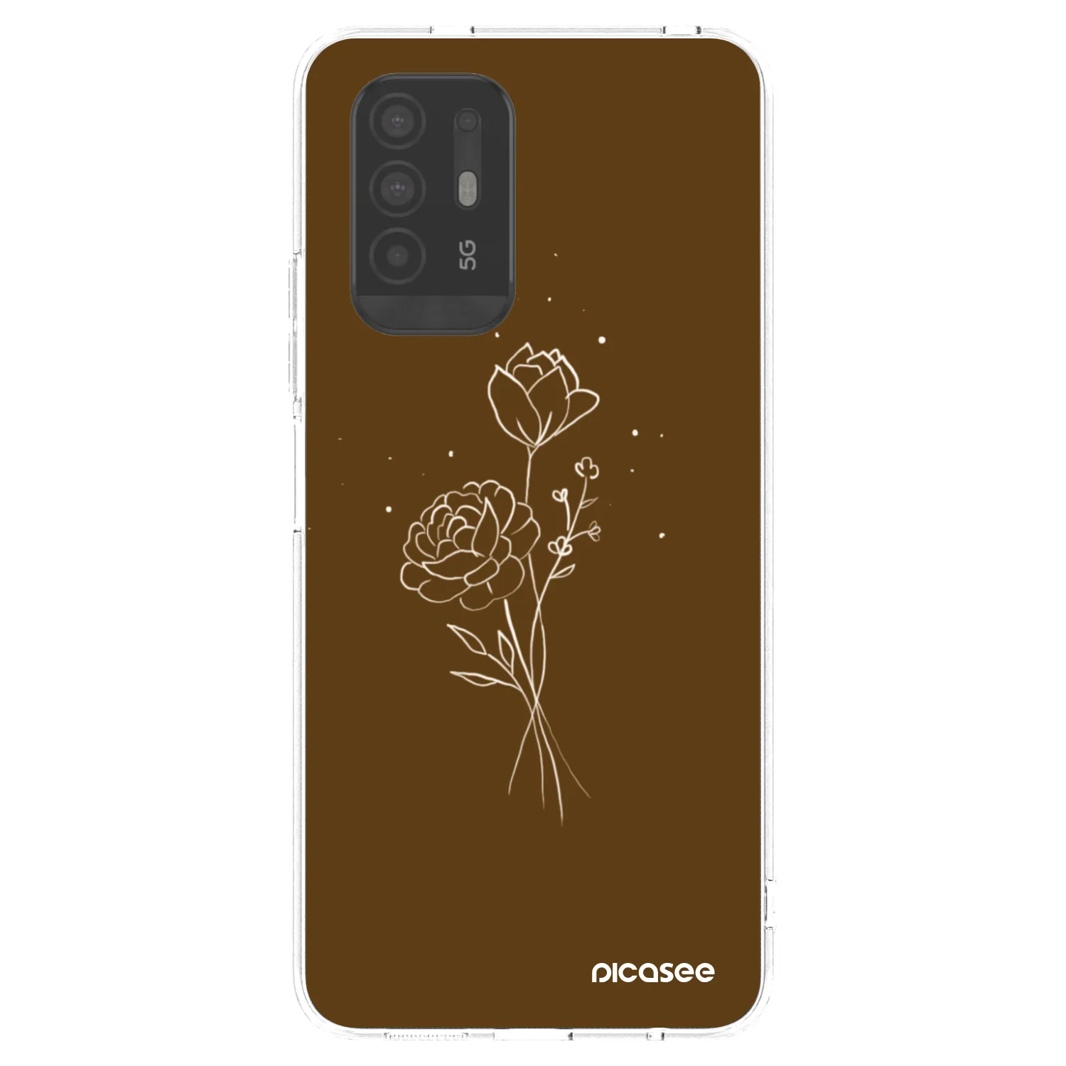 Picasee silikonska prozirna maskica za OPPO A94 5G - Brown flowers