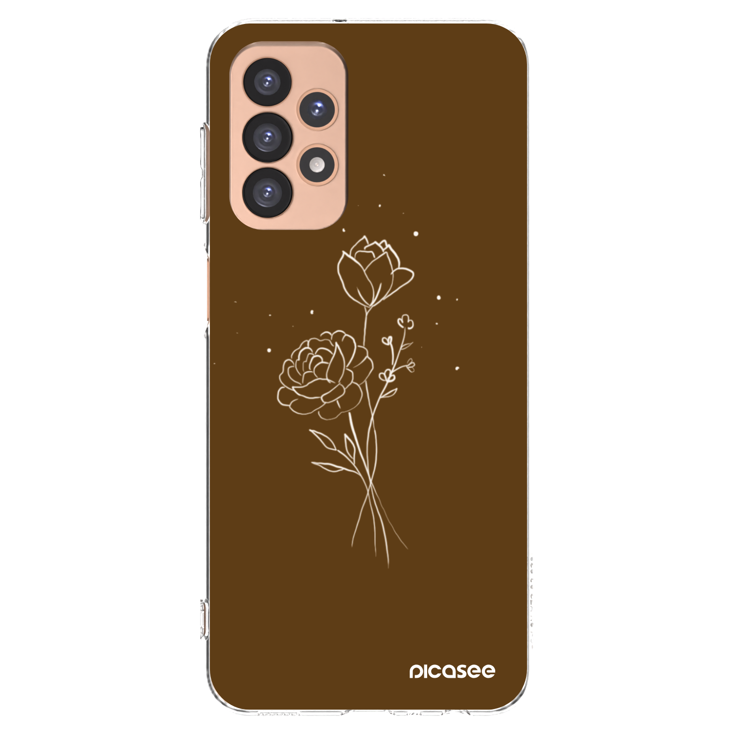 Picasee silikonska prozirna maskica za Samsung Galaxy A23 A236B 5G - Brown flowers