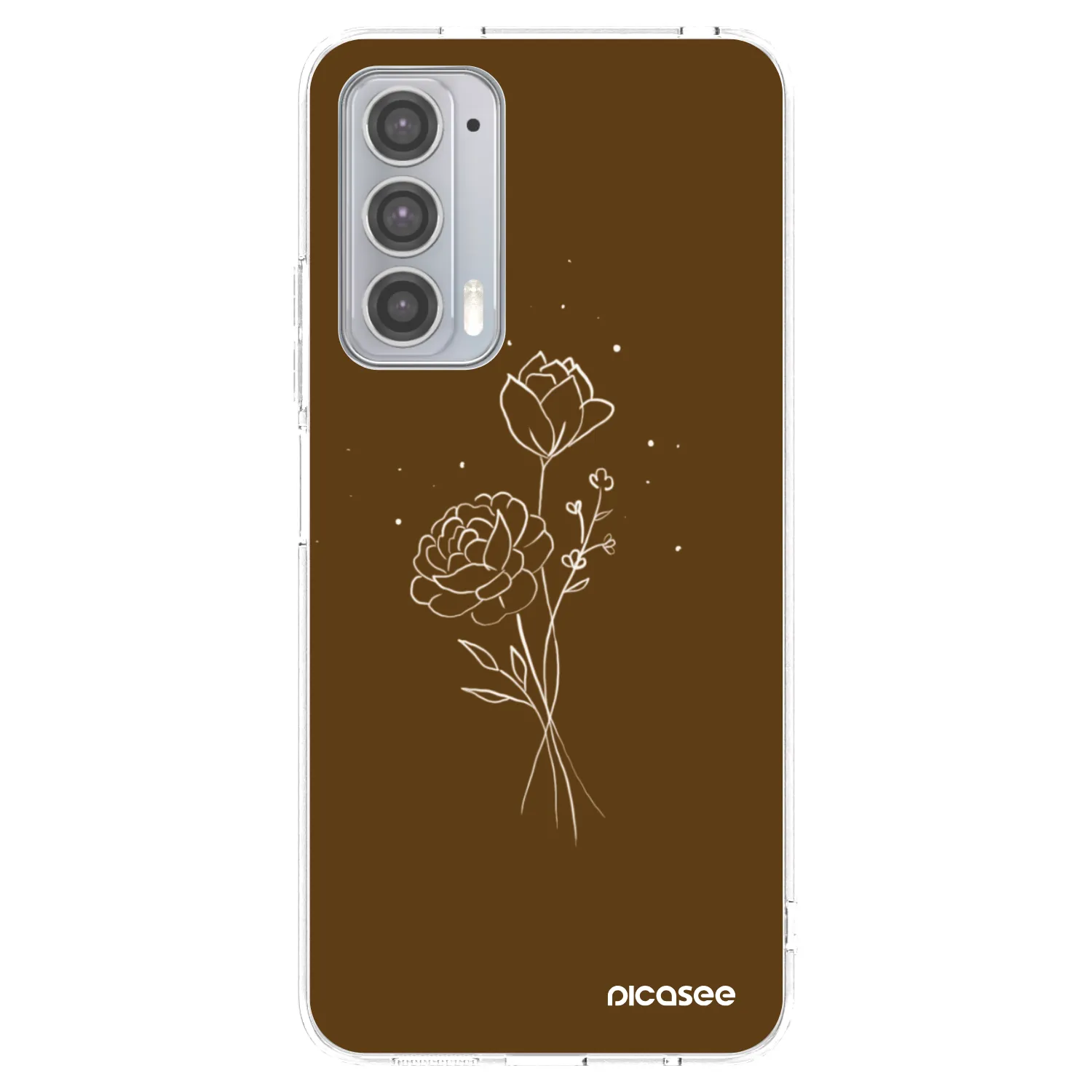 Picasee silikonska prozirna maskica za Motorola Edge 20 - Brown flowers