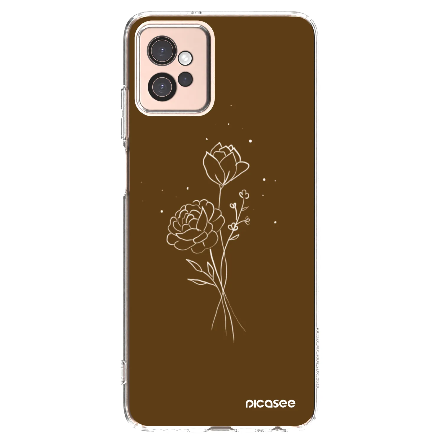 Picasee silikonska prozirna maskica za Motorola Moto G32 - Brown flowers