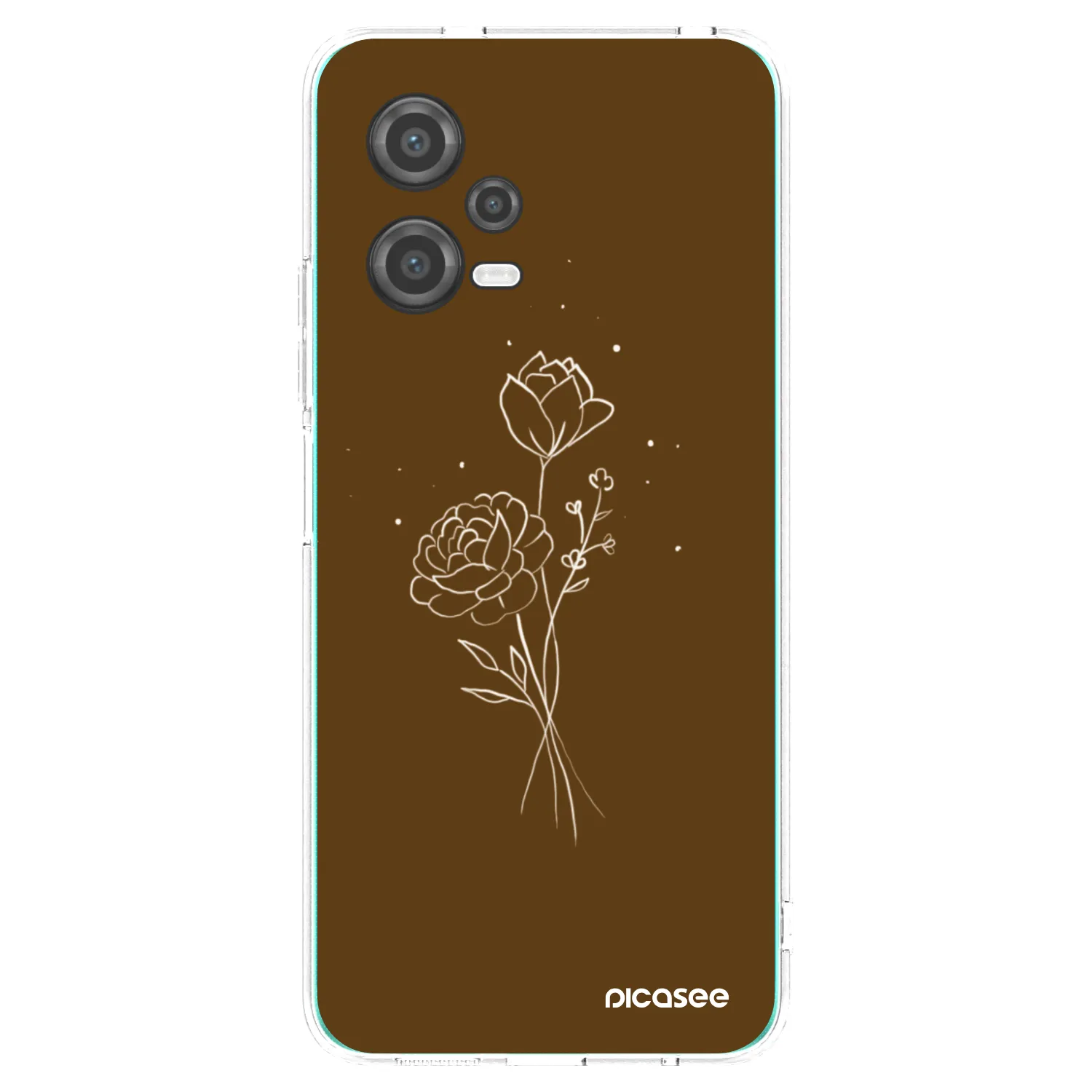 Picasee silikonska prozirna maskica za Xiaomi Poco X5 - Brown flowers