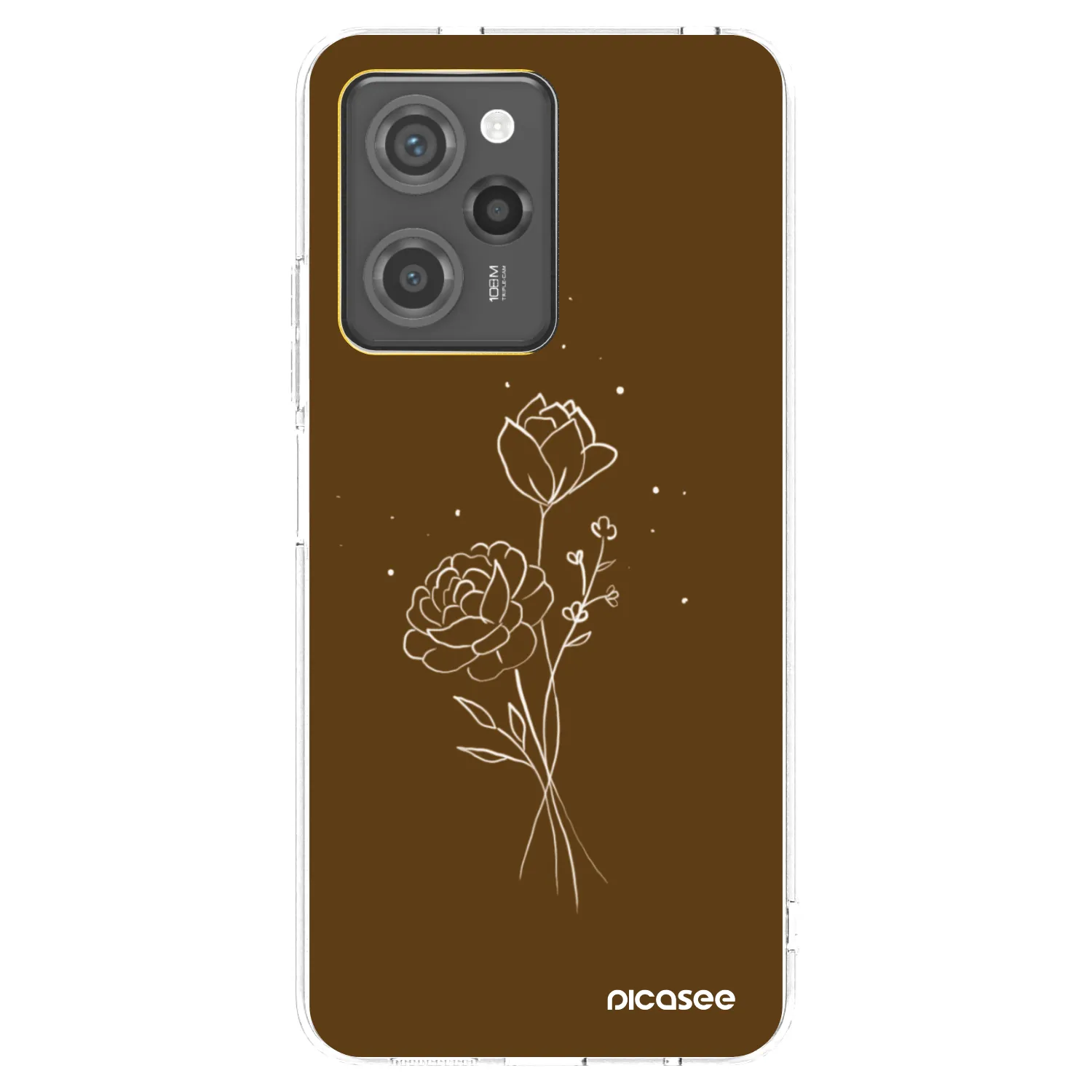 Picasee silikonska prozirna maskica za Xiaomi Poco X5 Pro - Brown flowers