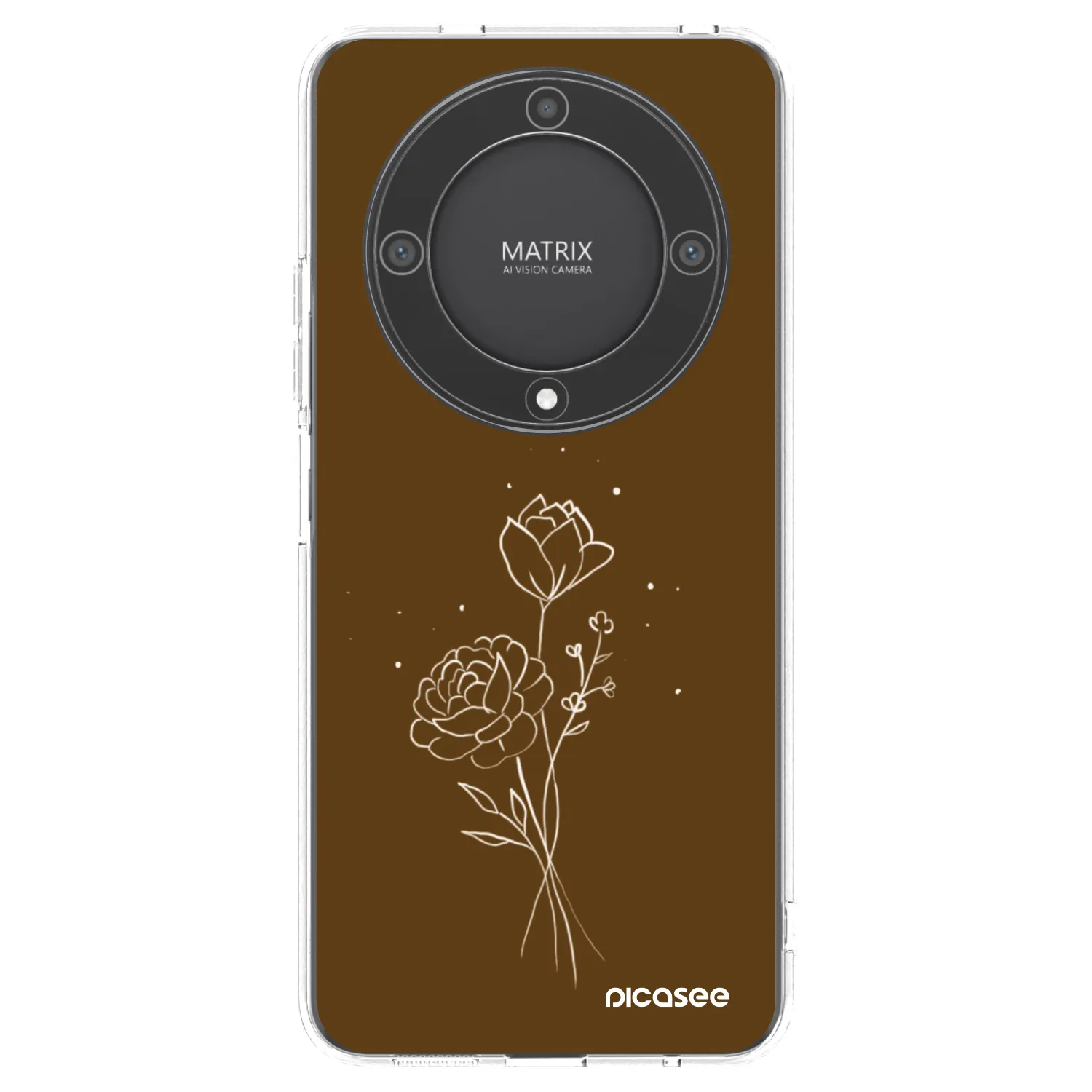 Picasee silikonska prozirna maskica za Honor Magic5 Lite 5G - Brown flowers