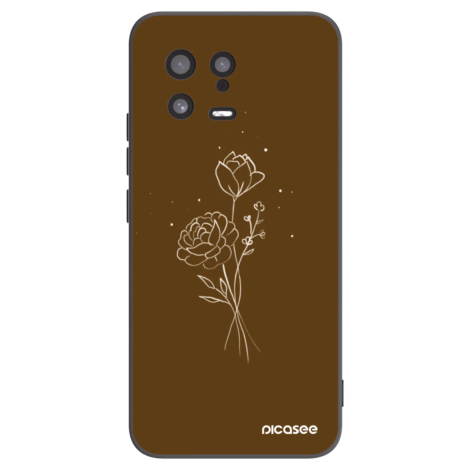 Picasee crna silikonska maskica za Xiaomi 13 - Brown flowers