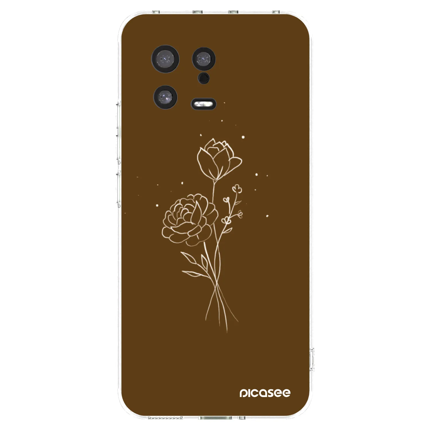 Picasee silikonska prozirna maskica za Xiaomi 13 - Brown flowers