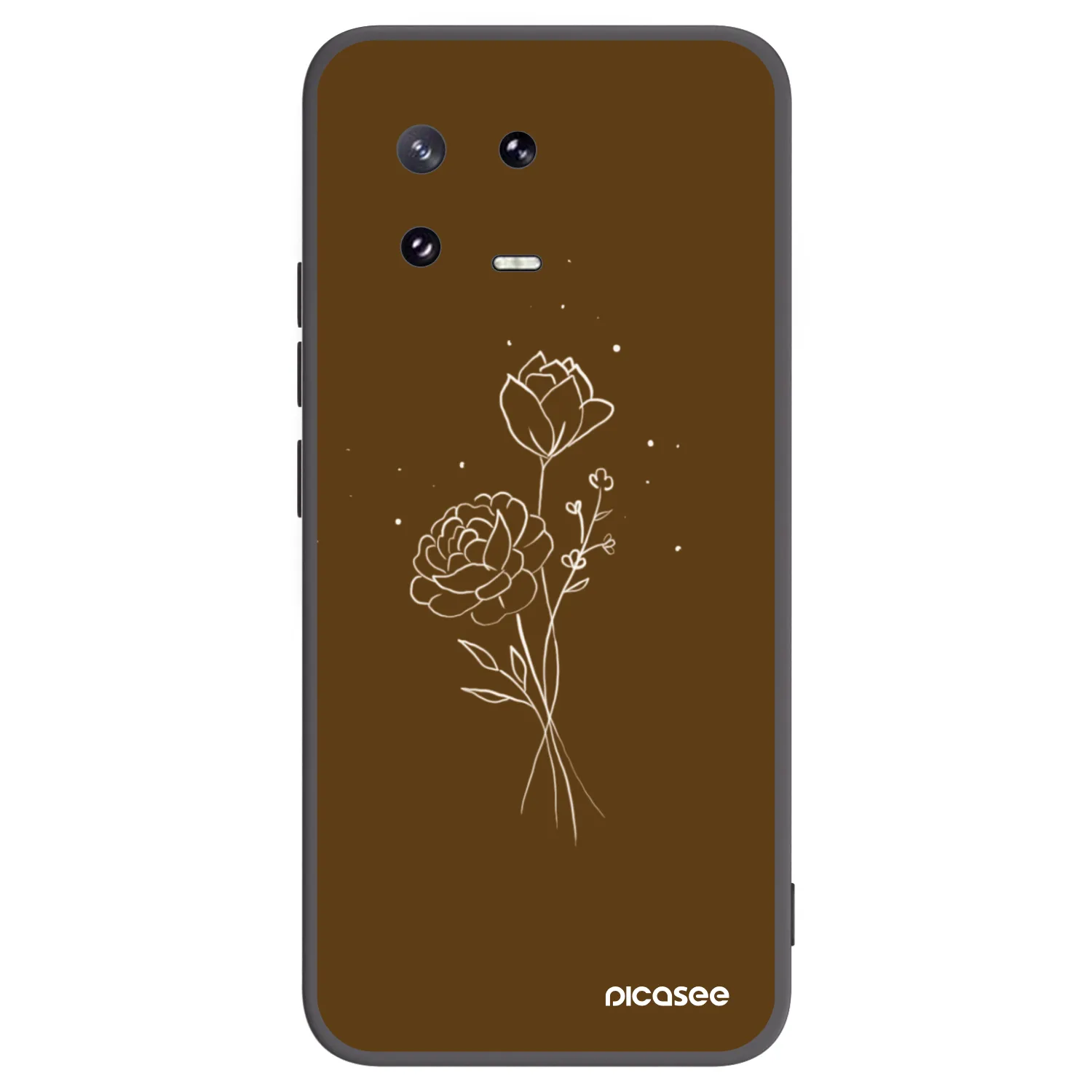 Picasee crna silikonska maskica za Xiaomi 13 Pro - Brown flowers