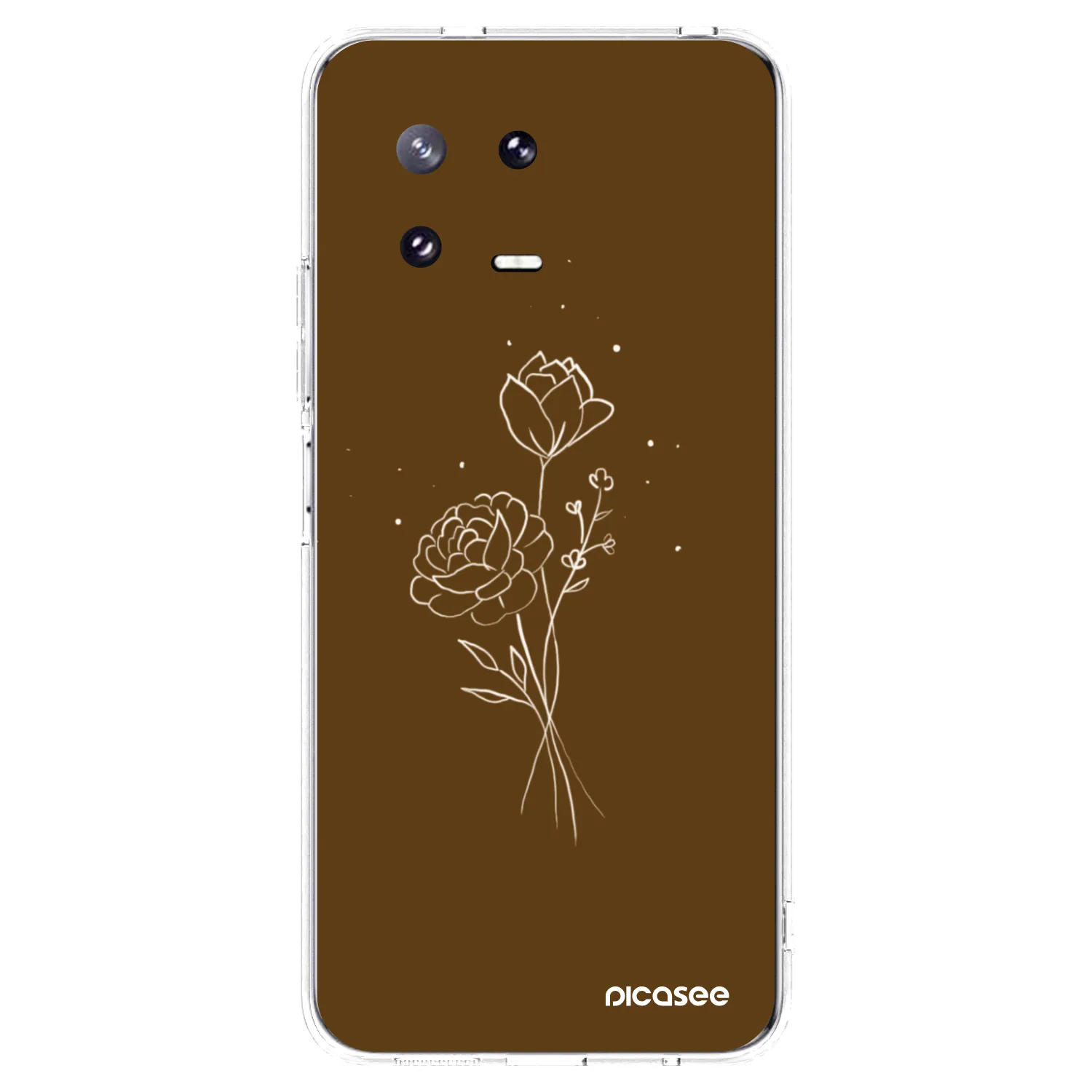 Picasee silikonska prozirna maskica za Xiaomi 13 Pro - Brown flowers