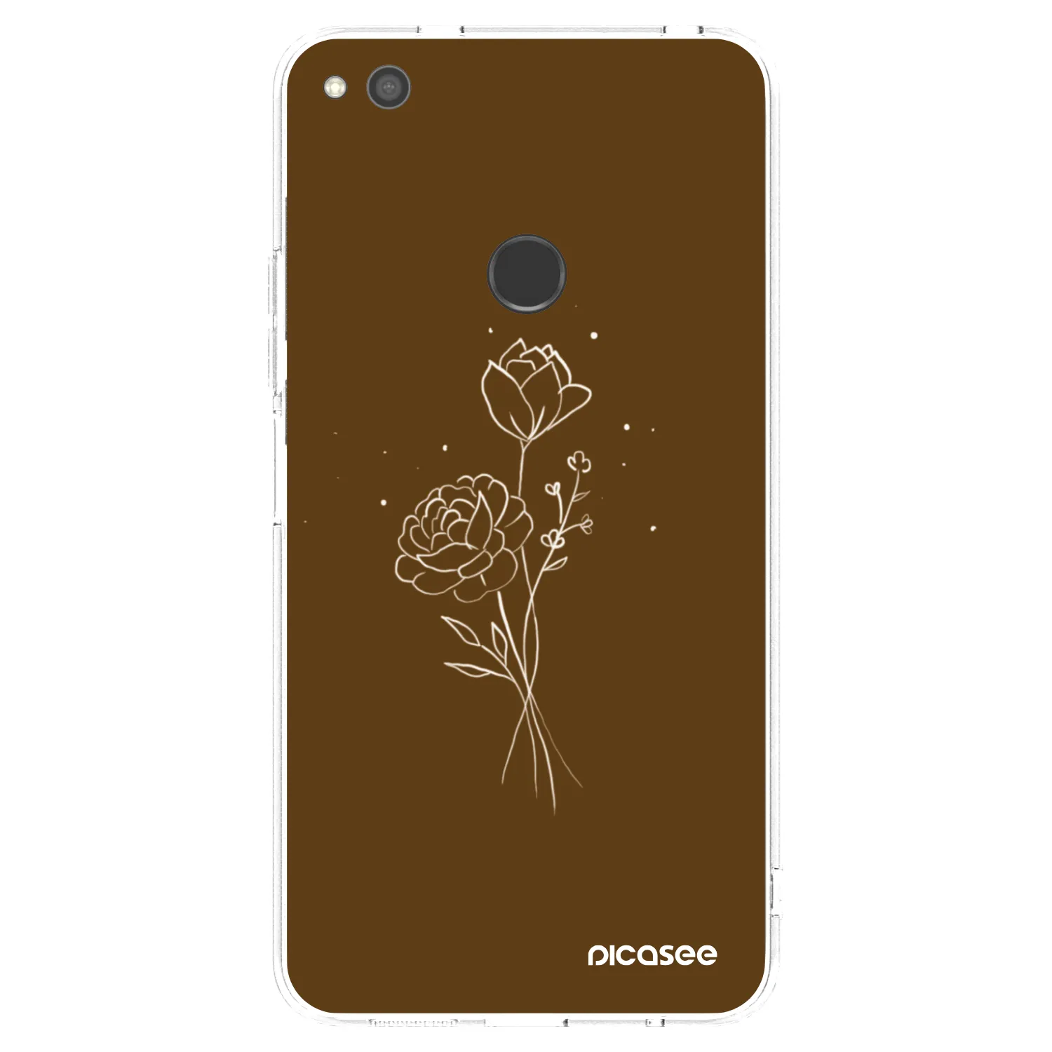 Picasee silikonska prozirna maskica za Huawei P9 Lite 2017 - Brown flowers