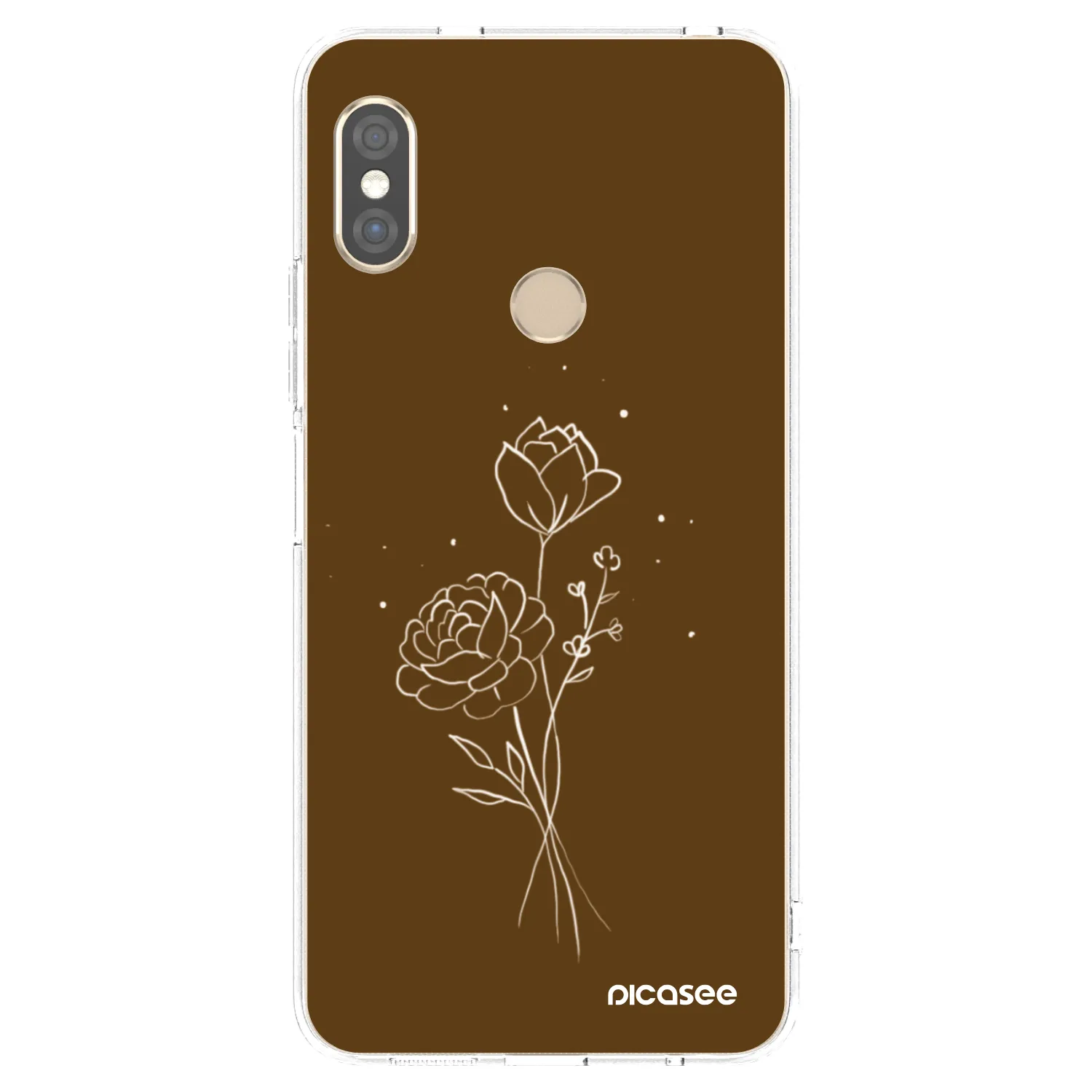 Picasee silikonska prozirna maskica za Xiaomi Redmi Note 5 Global - Brown flowers