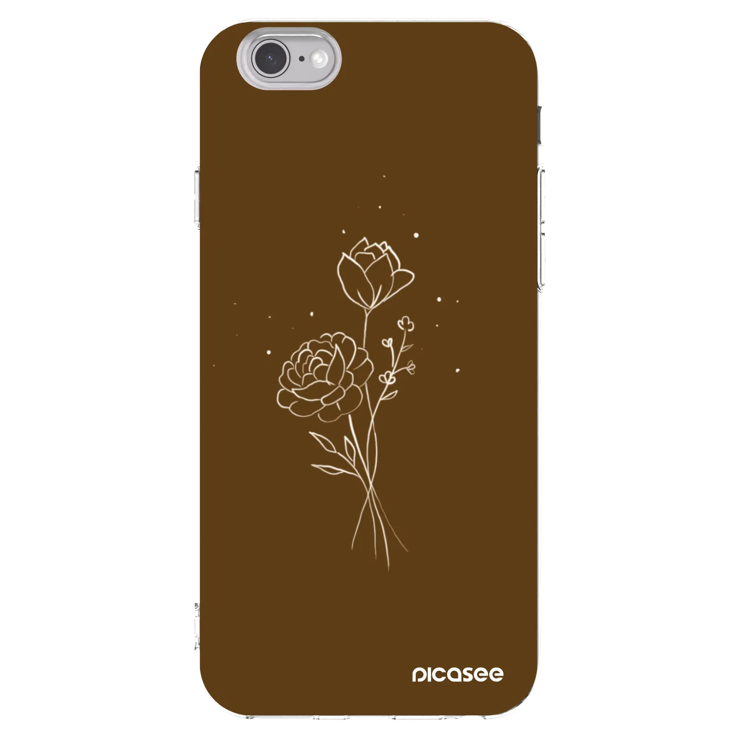 Picasee silikonska prozirna maskica za Apple iPhone 6/6S - Brown flowers