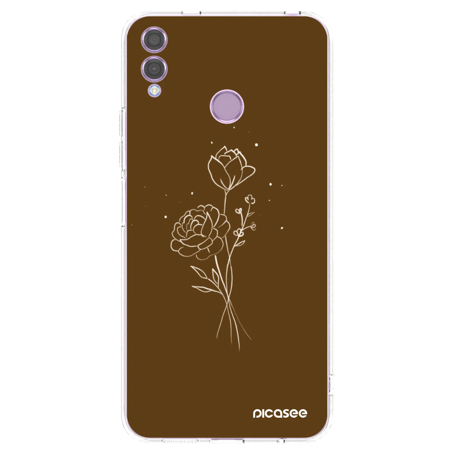 Picasee silikonska prozirna maskica za Honor 8X - Brown flowers