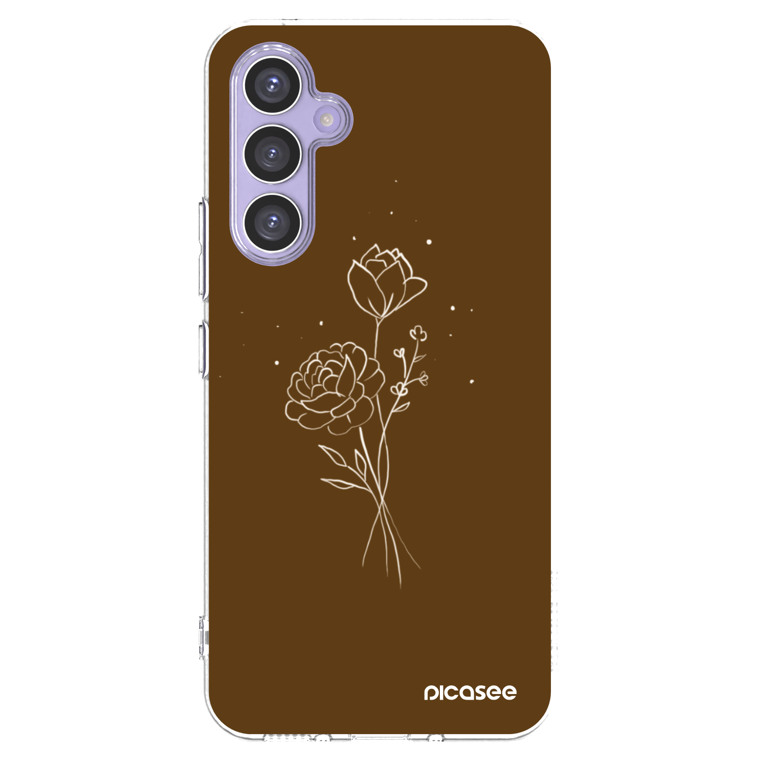 Picasee silikonska prozirna maskica za Samsung Galaxy A54 5G A546B - Brown flowers
